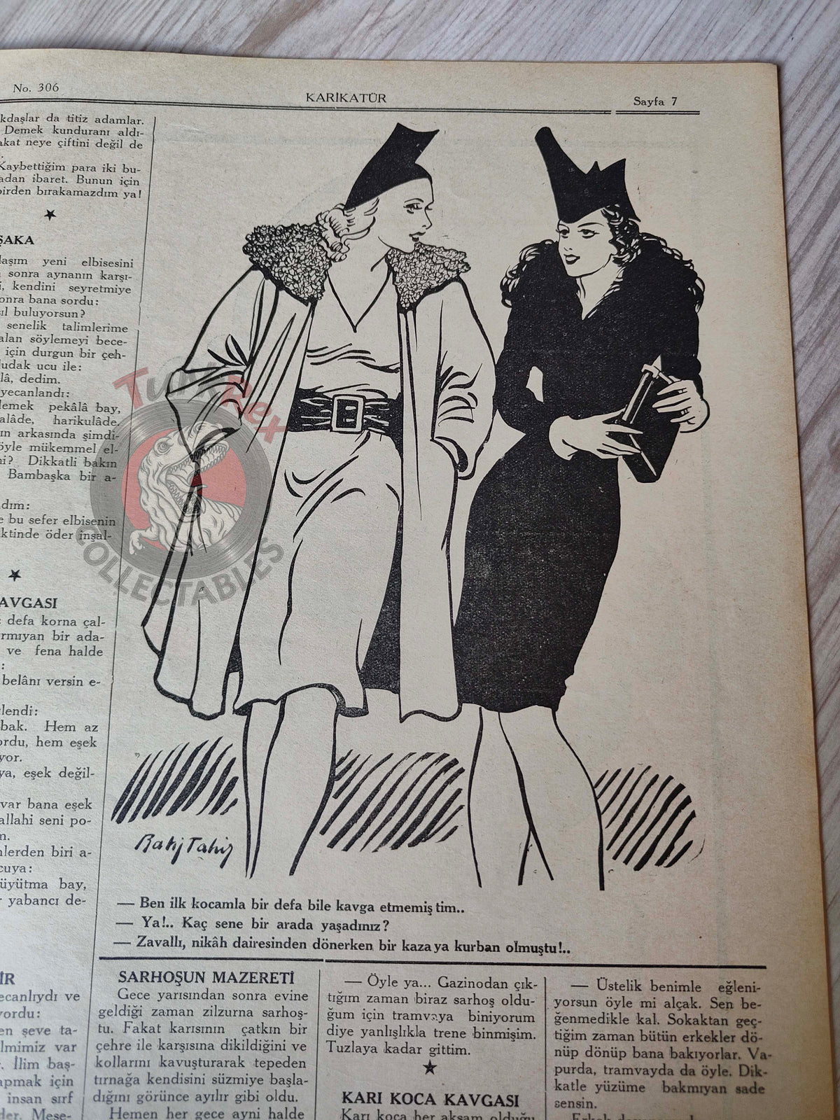 Karikatür 1941 Humor Magazine Turkish Turkey Uncle Sam USA WW2 era Soviet Russia Britain Japan