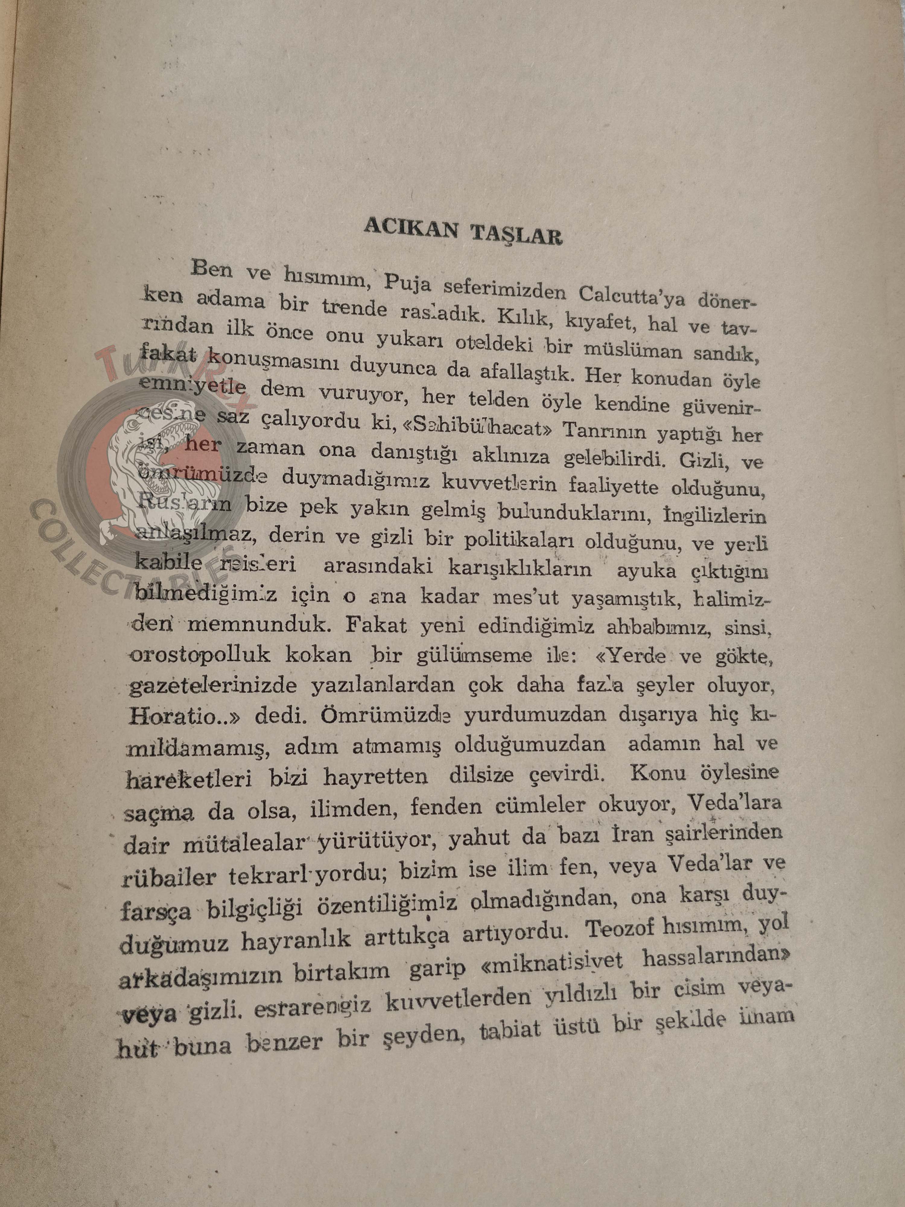 Rabindranath Tagore – Hungry Stones 1946 1st Turkish Book Turkey
