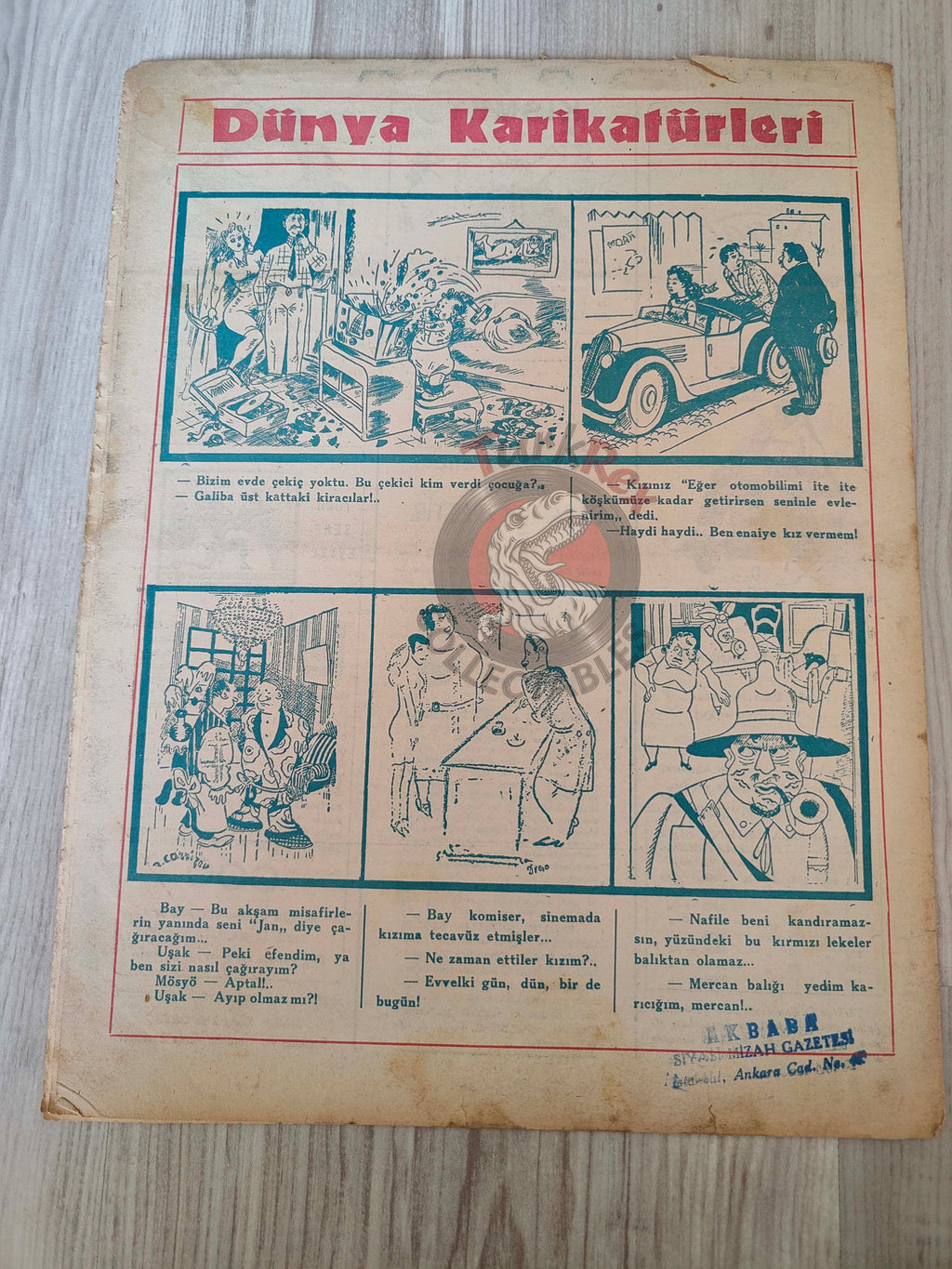 Akbaba 1945 Humor Magazine Turkish Turkey Germany Goebbels Himmler Göring WW2 era Stalin