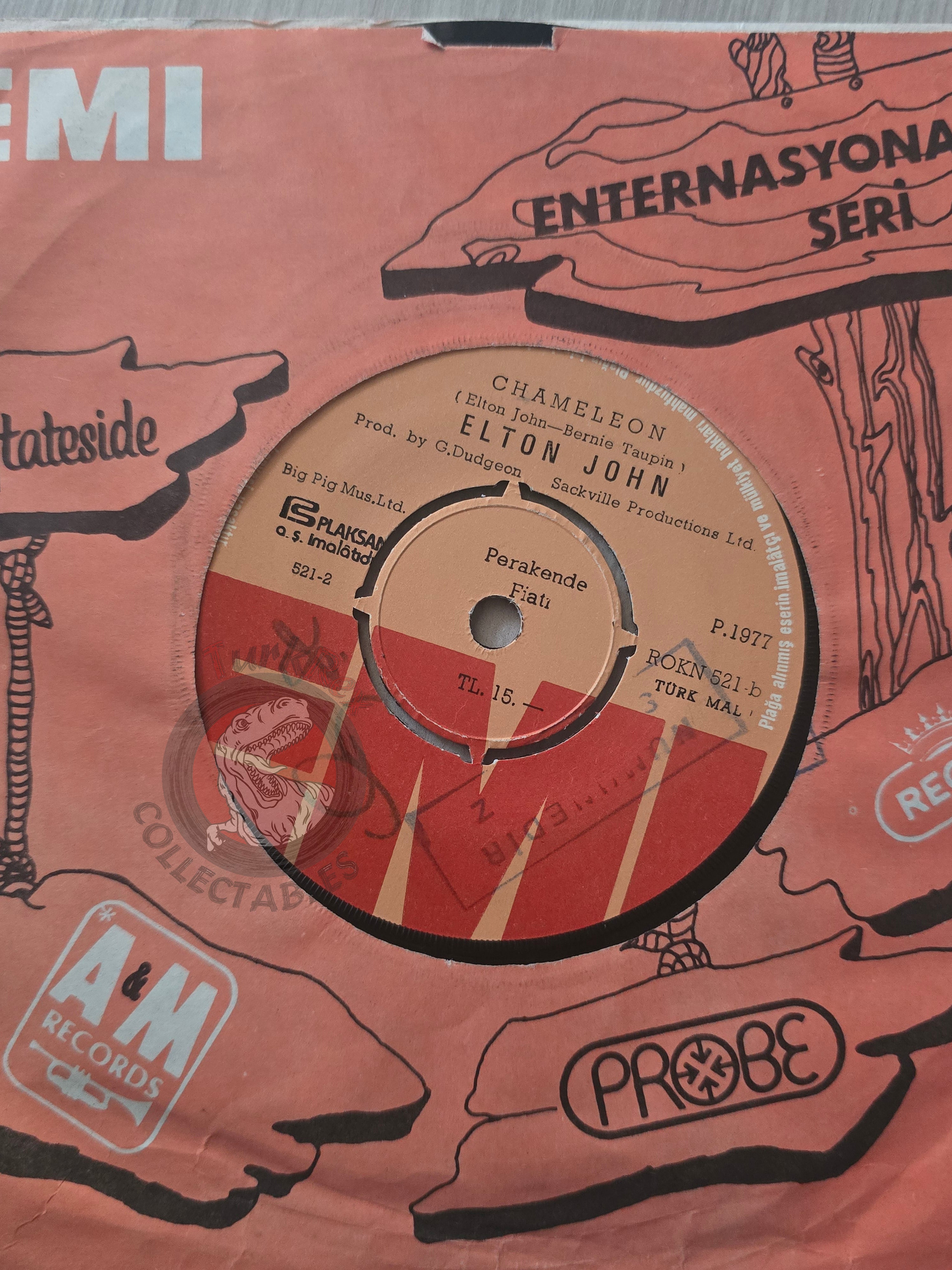 Elton John – Crazy Water / Chameleon 7" Promo Turkish Pressing Vinyl Turkey Edition