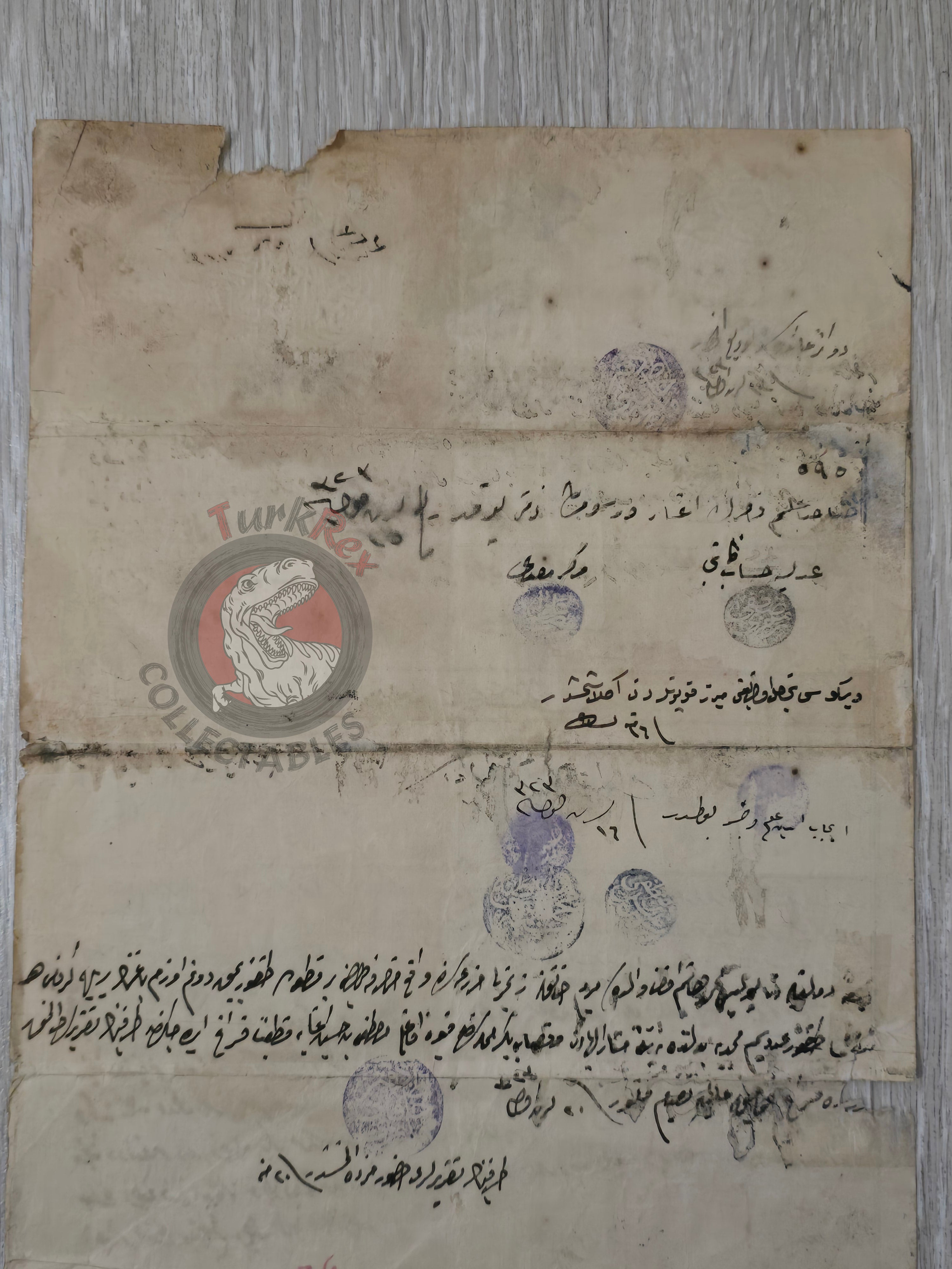 Ottoman 1907 Land Deed Vineyard in Adana Tarsus Title Deed Police Sheikh Greek