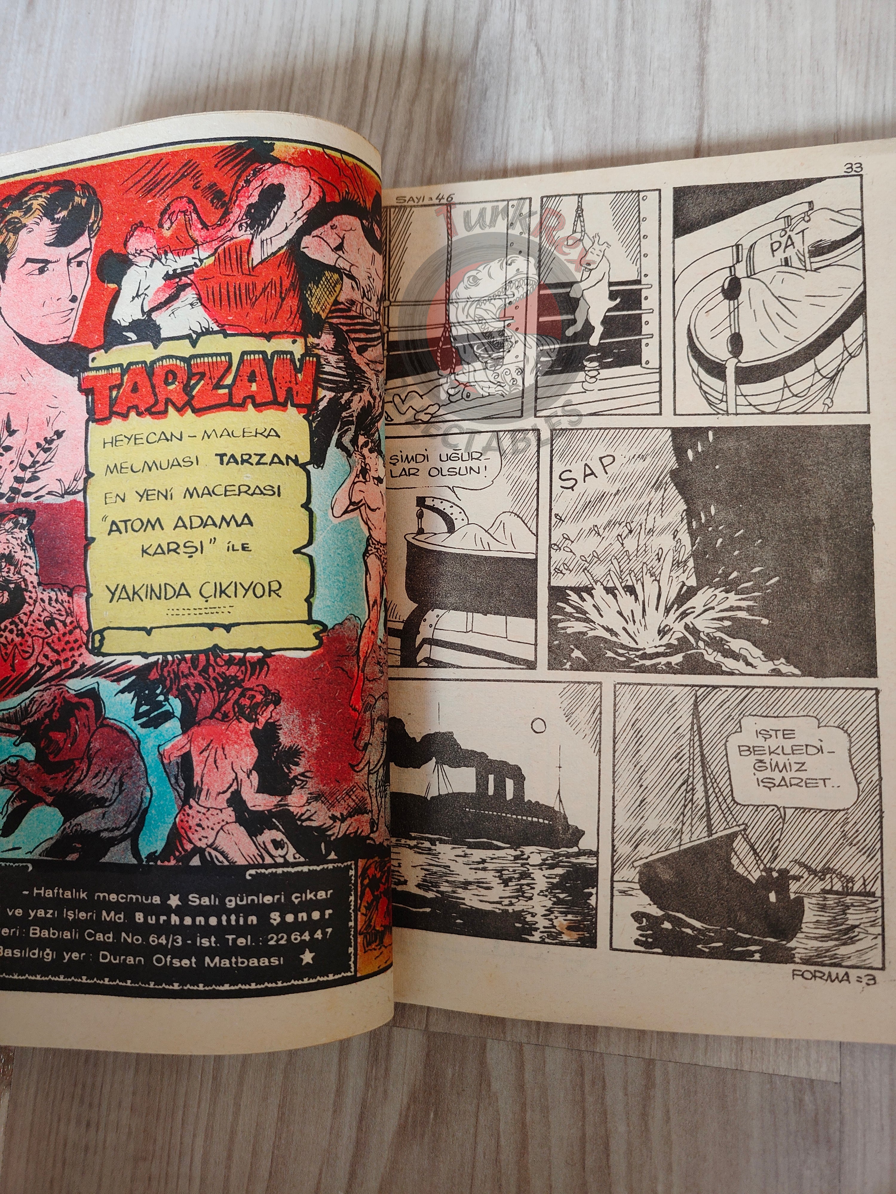 Tintin – The Blue Lotus 1965 Turkish Edition Comic Turkey
