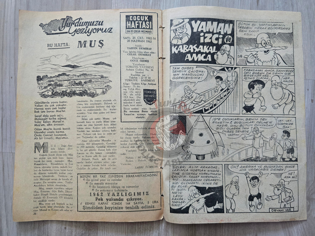 Çocuk Haftası Magazine 1962 Porky Pig Turkish Comic Turkey