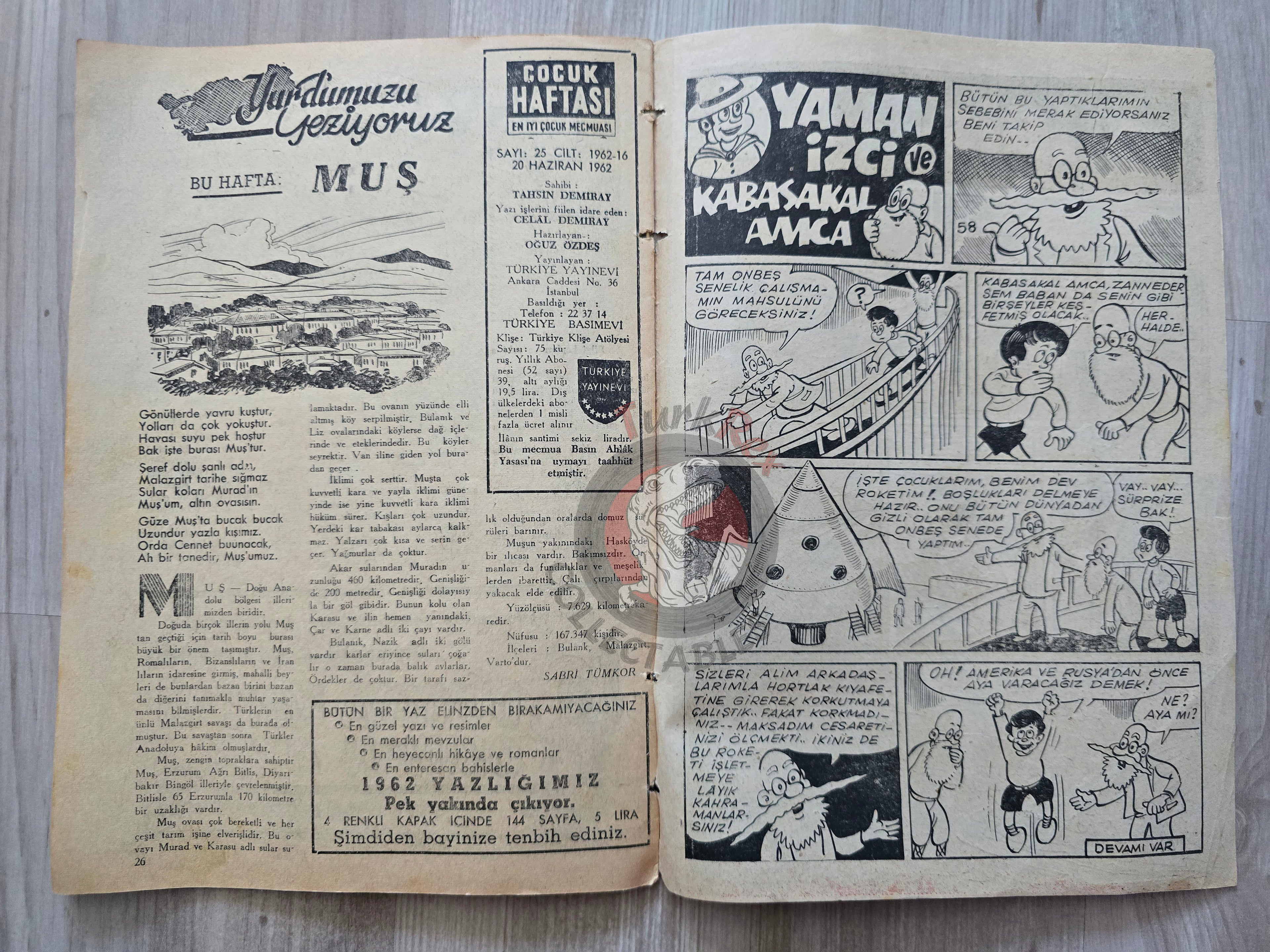 Çocuk Haftası Magazine 1962 Porky Pig Turkish Comic Turkey