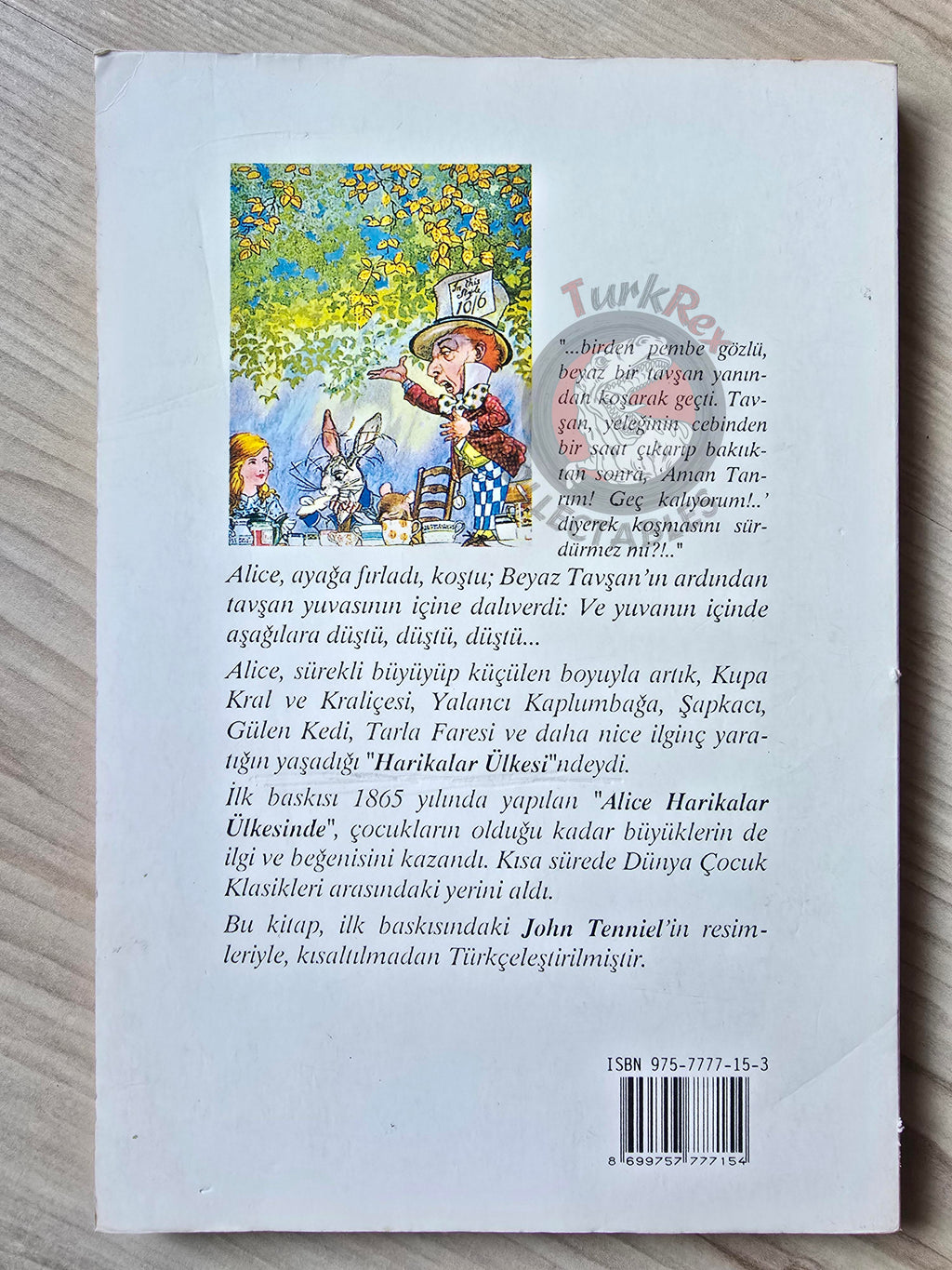Lewis Carroll – Alice in Wonderland 1992 Turkish Book Turkey Illustrated John Tenniel