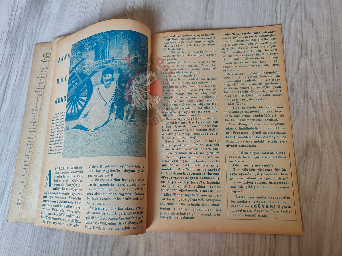 Hollywood Dünyası 1945 Joan Leslie Turkish Mag Turkey Phyllis Calvert Anna May Wong June Duprez