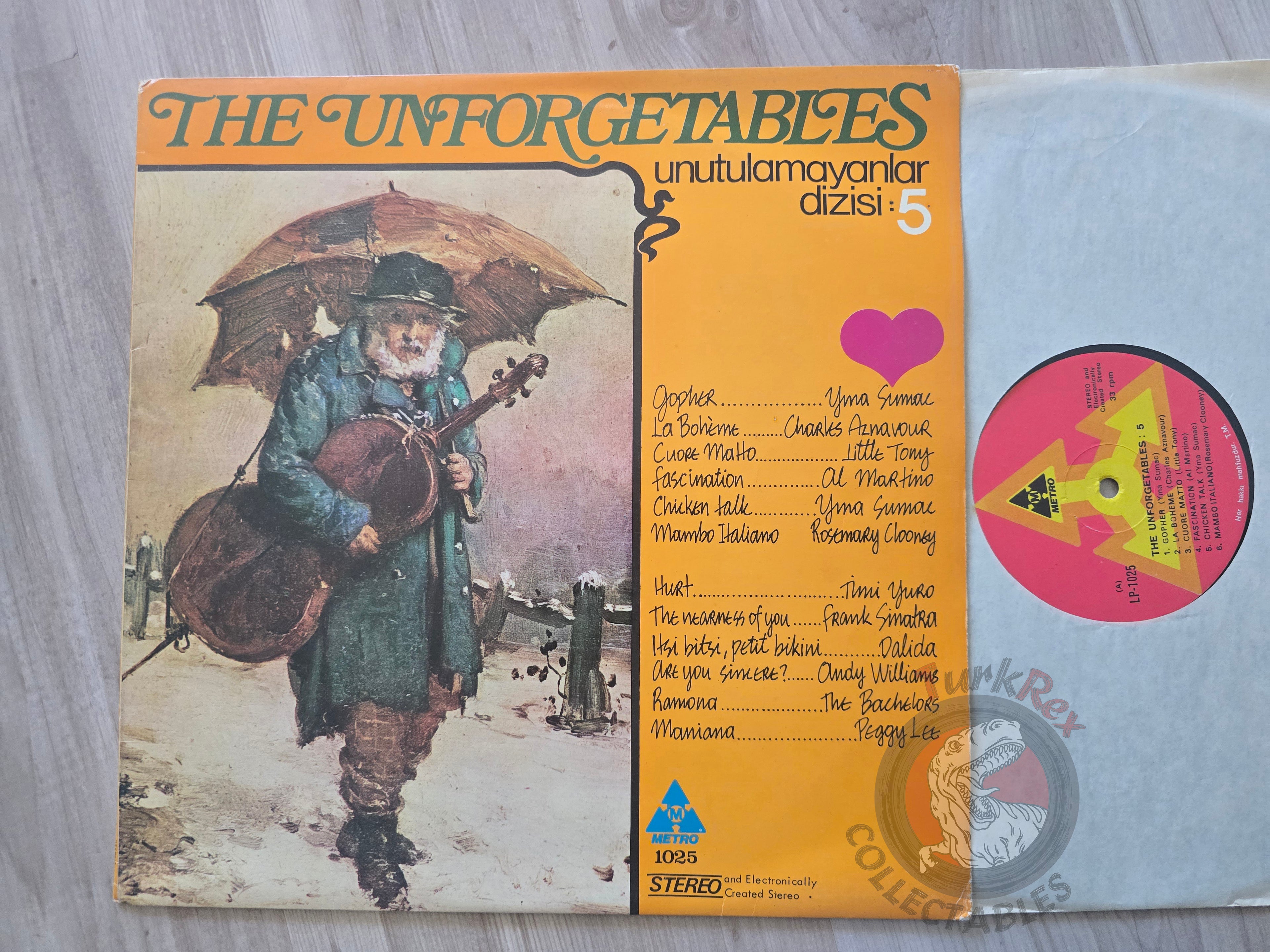Various – The Unforgetables 5 Turkish Pressing Vinyl Turkey Edition