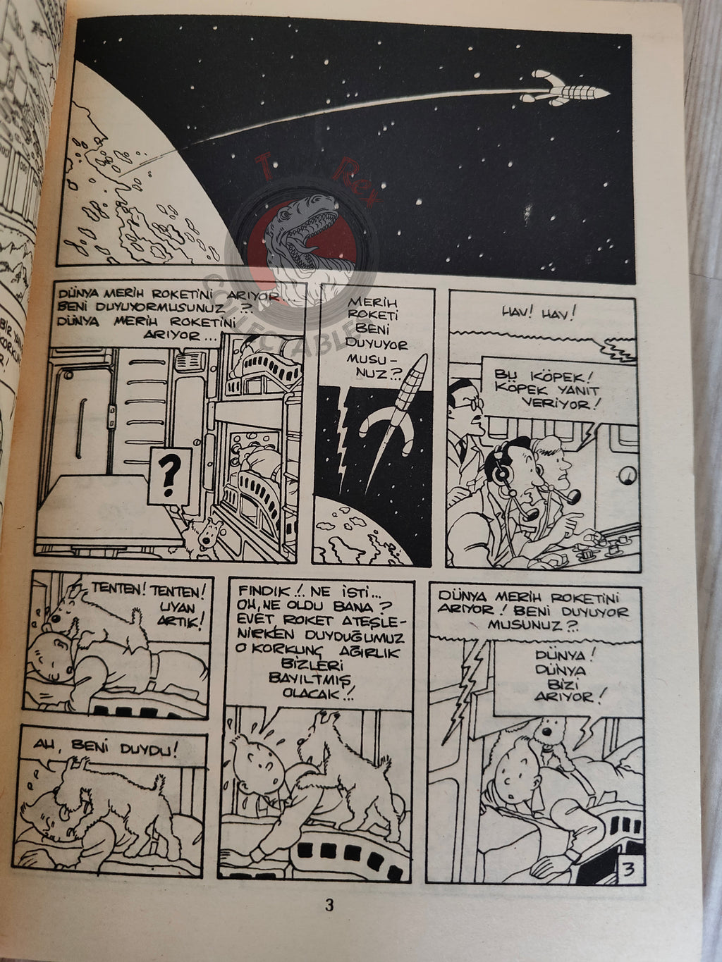 Tintin – Explorers on the Moon early 1980s Turkish Edition Comic Turkey