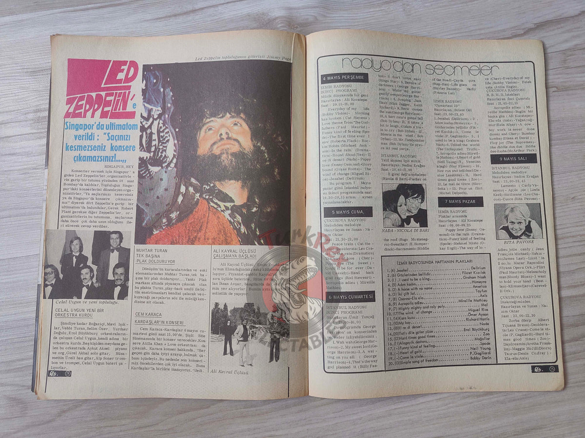 Hey 1972 Dalida Turkish Mag Turkey The Doors Led Zeppelin  Aphrodite’s Child T. Rex.