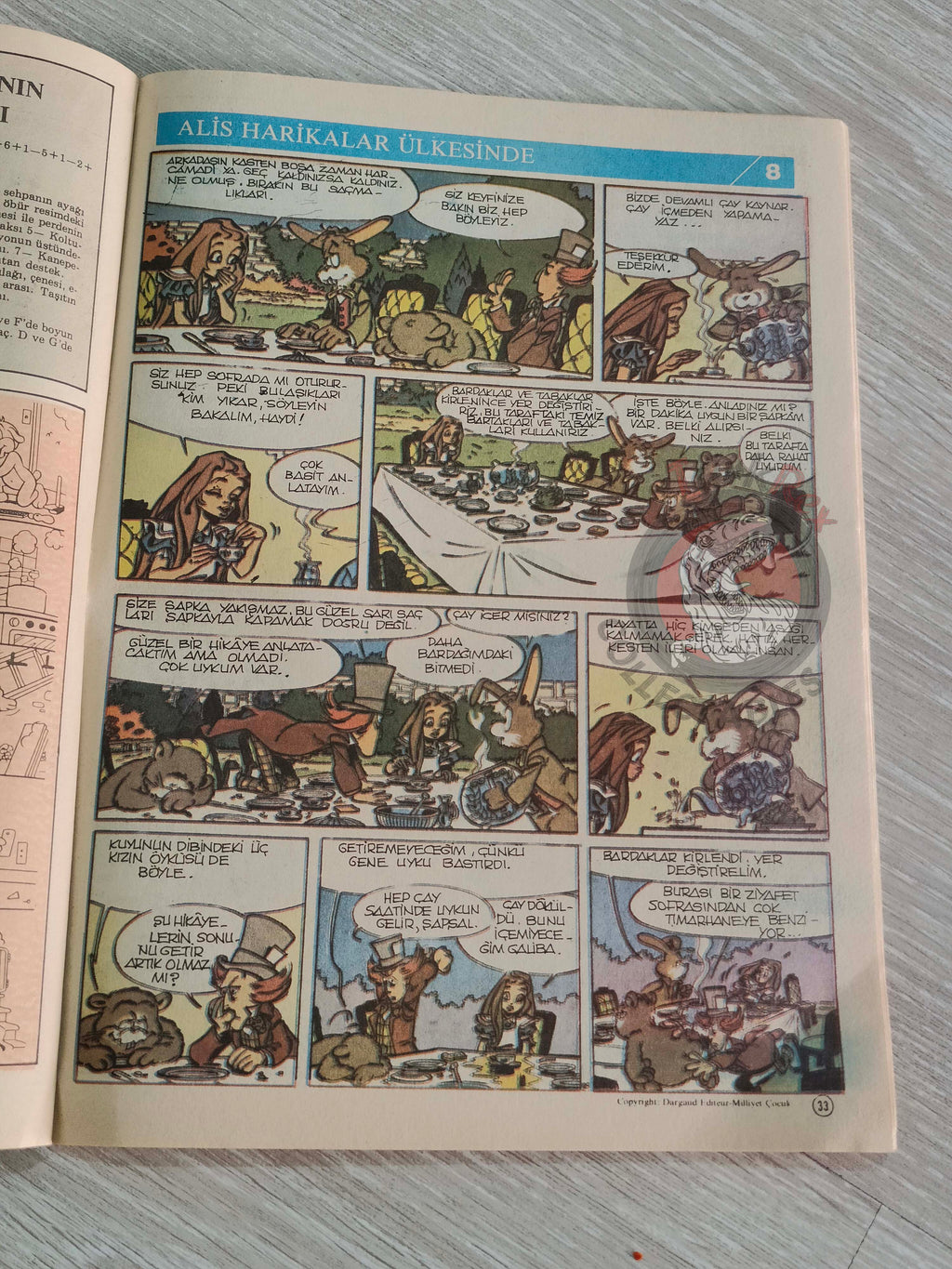 Milliyet Çocuk #9 1984 Turkish Comic Turkey Alice In Wonderland l'étalon noir Bob Morane Lucky Luke