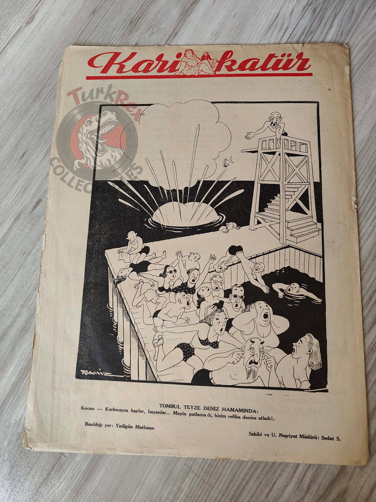 Karikatür 1942 Humor Magazine Turkish Turkey Africa WW2 era Egypt War German Soldier