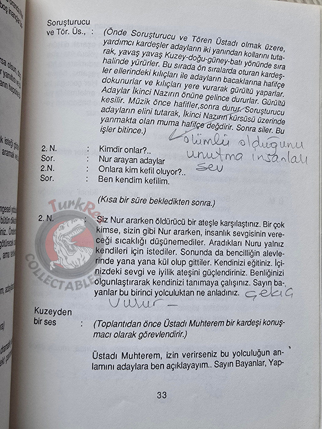 Turkish Freemasonry 1st Degree Ritual Apprentice 1991 Booklet Masonic Masons of Turkey Signed