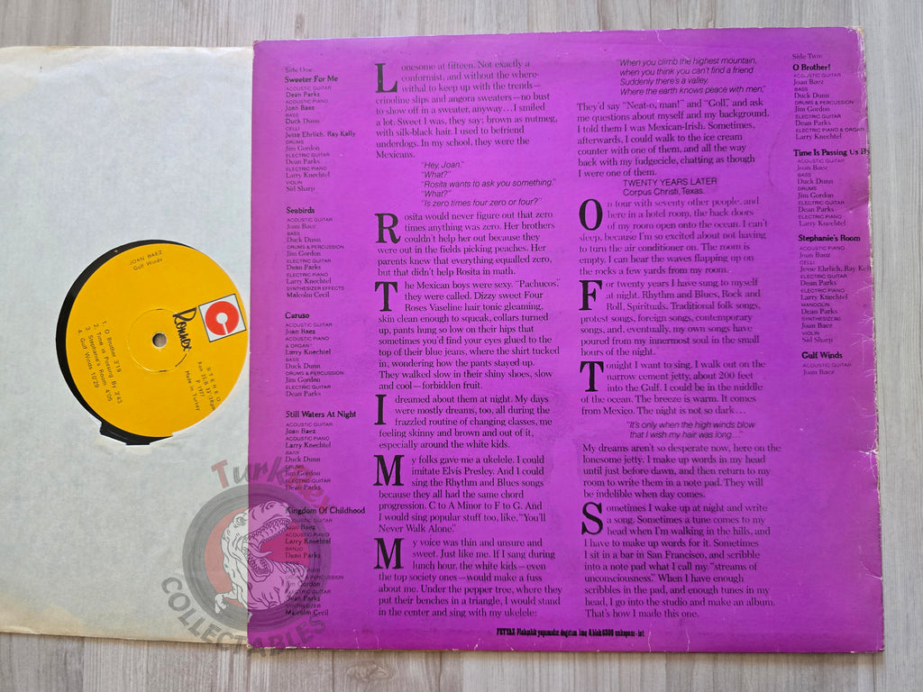 Joan Baez – Gulf Winds Turkish Pressing Vinyl Turkey Edition