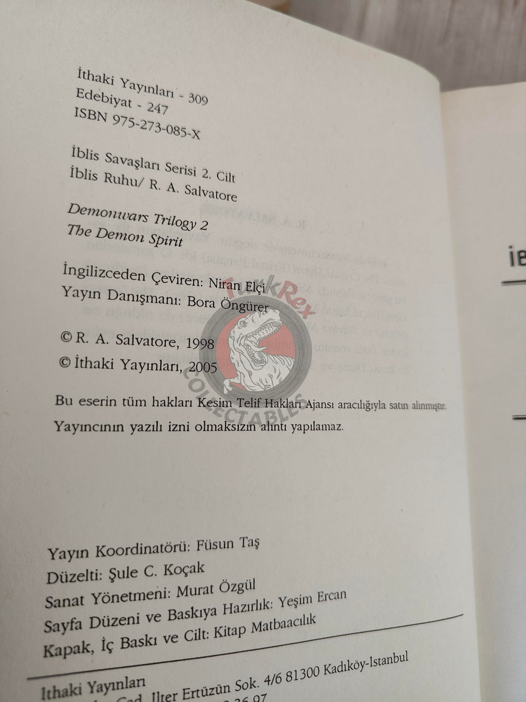 R. A. Salvatore – The DemonWars Saga 2004 1st Turkish Book Turkey Lot of 3