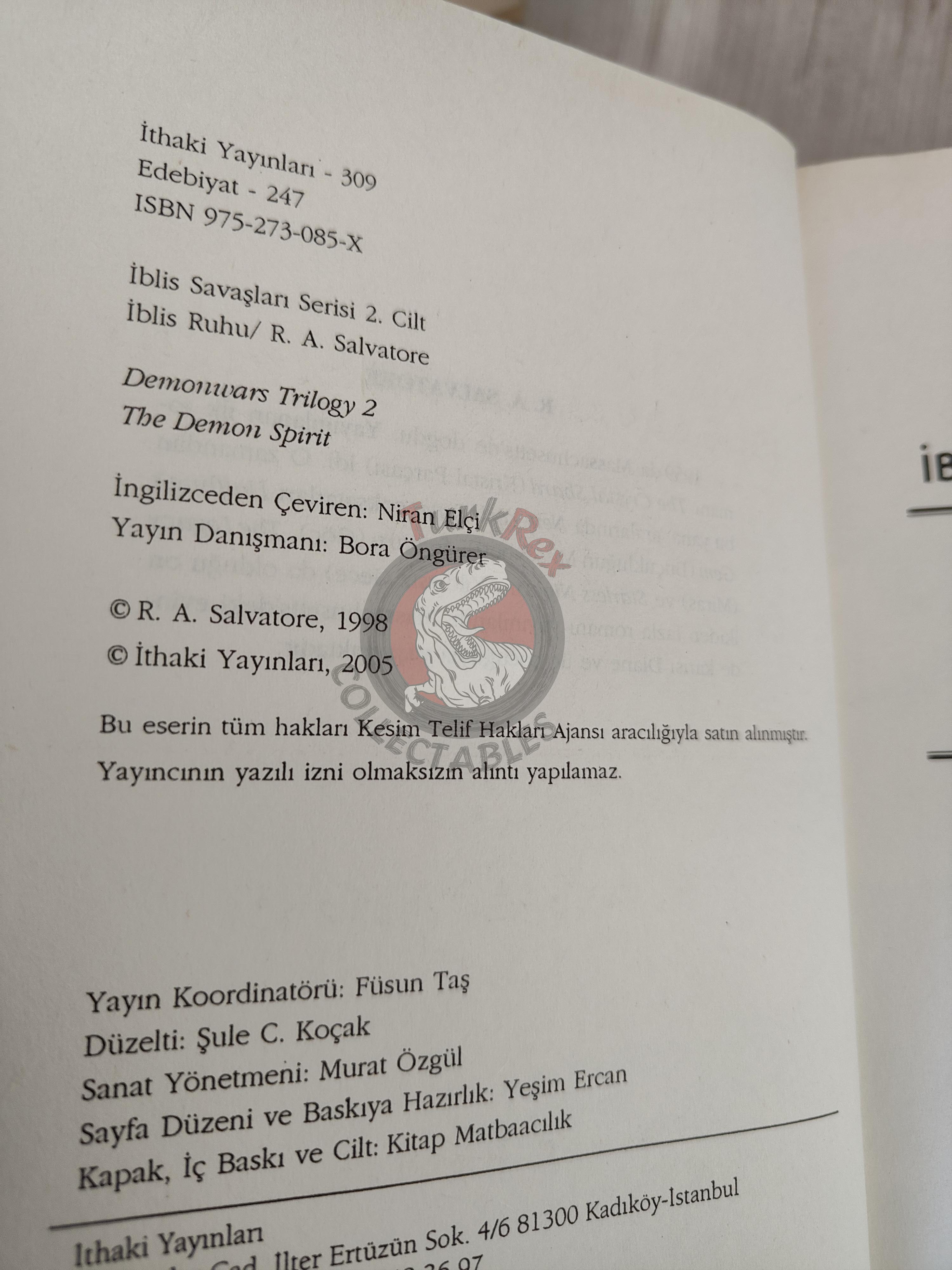 R. A. Salvatore – The DemonWars Saga 2004 1st Turkish Book Turkey Lot of 3