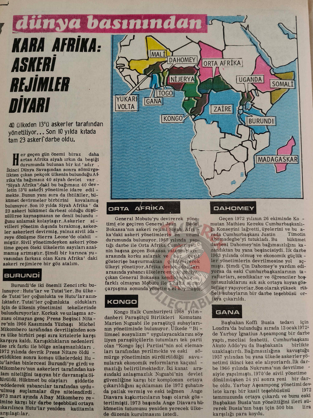 Milliyet Aktüalite 1973 Yasser Arafat PLO Zvi Zamir Turkish Mag Turkey Middle East Israel Palestine Cyprus