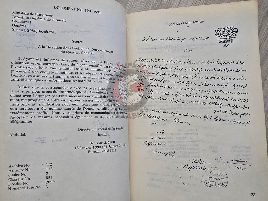 Documents on the Ottoman Armenians 1983 French Book Turkey Armenia Armenian