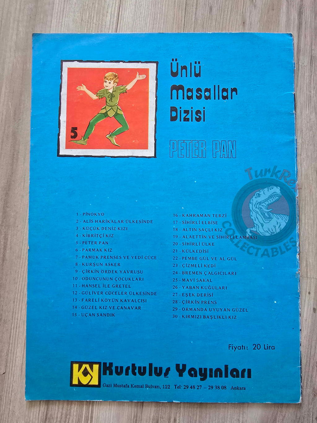 J. M. Barrie – Peter Pan 1979 Turkish Book Turkey Illustrated Giuseppe Malipiero