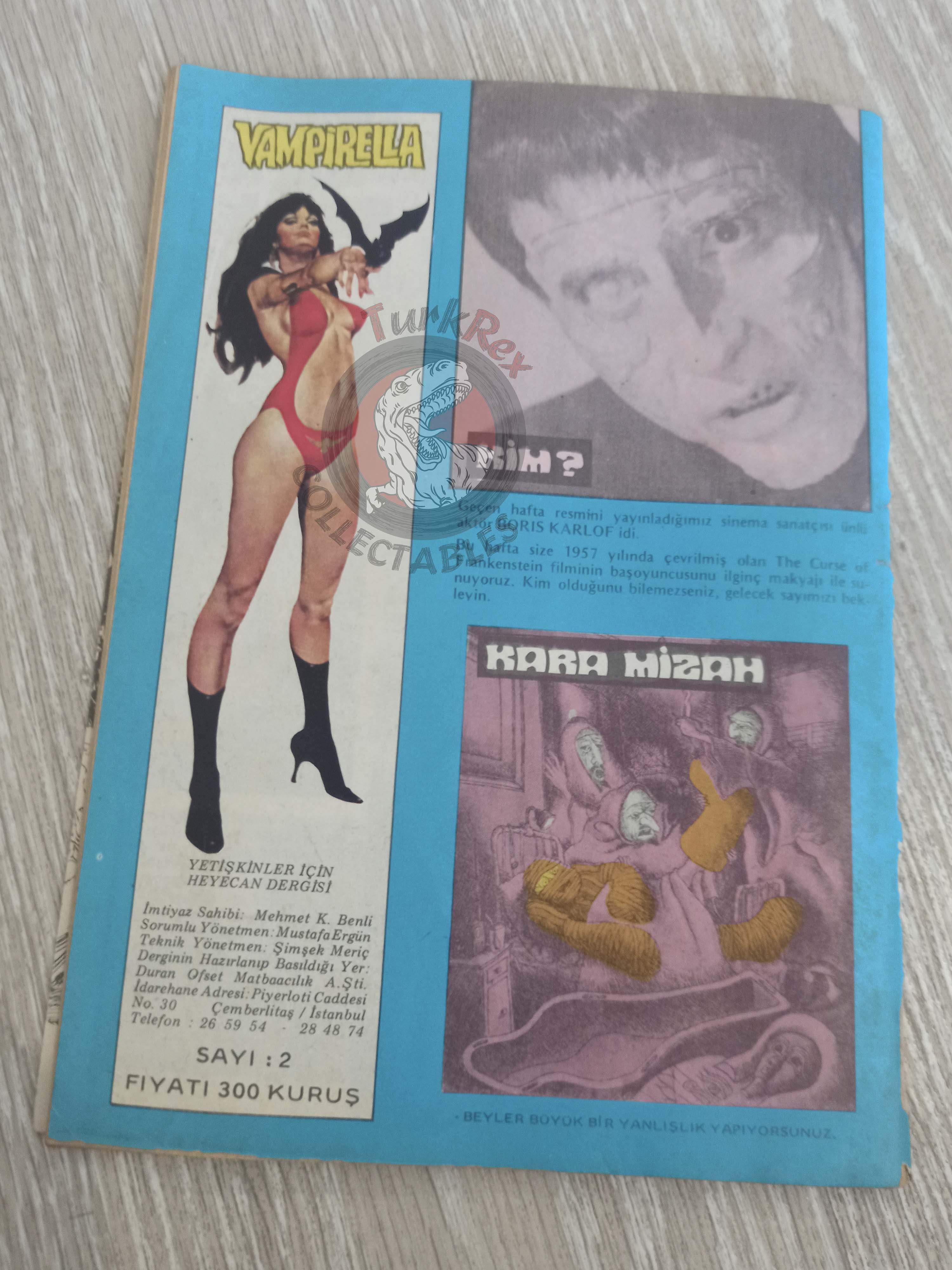 Vampirella #2 1976 Turkish Comic Turkey Warren Publishing cover #12 Dracula