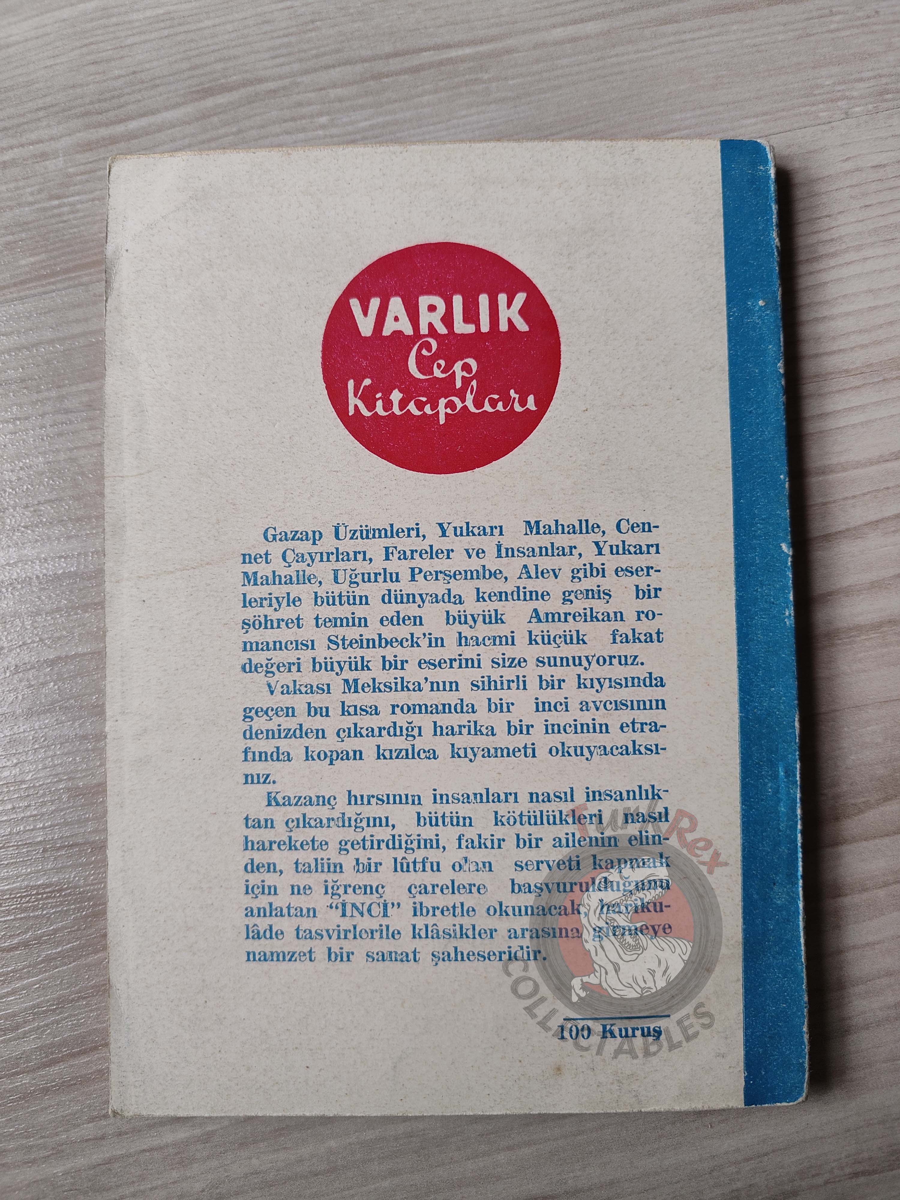 John Steinbeck – The Pearl 1955 Turkish Book Turkey