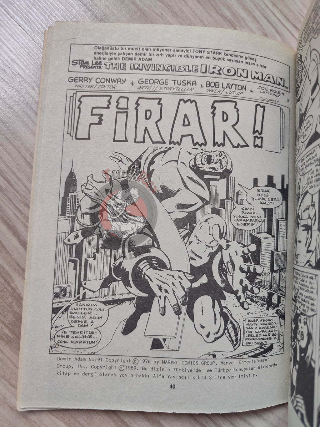 Iron Man #6 Demir Adam 1989 Turkish Comic Turkey #89 #90 #91 #92