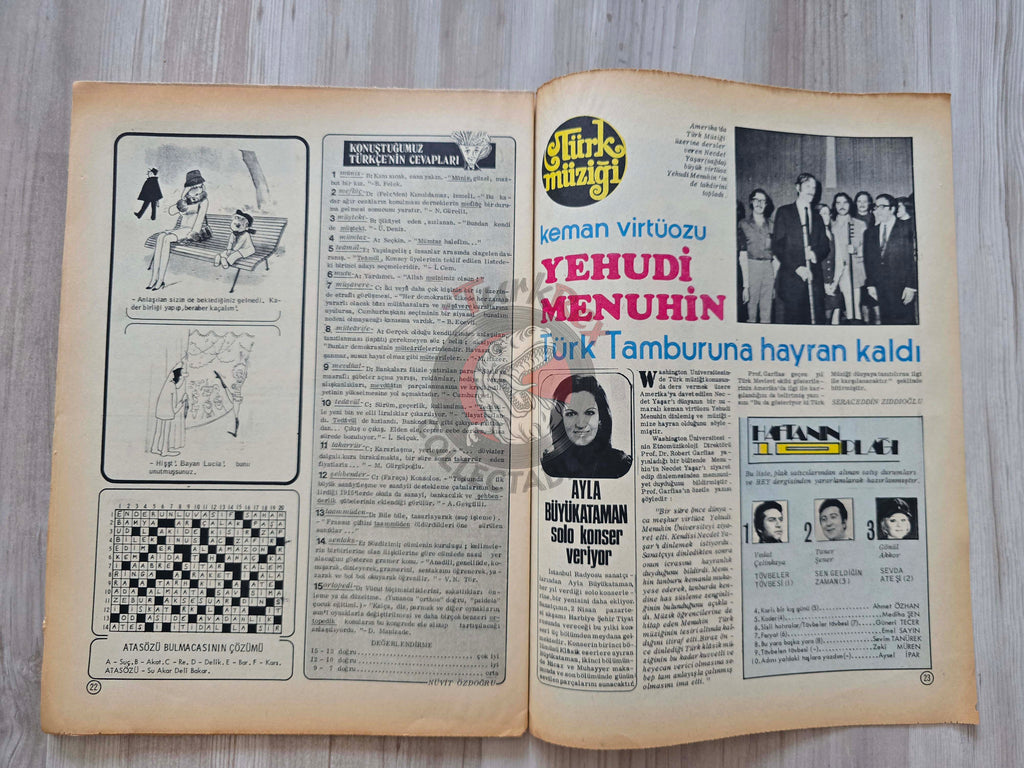 Milliyet Magazin 1973 Gregory Peck Turkish Mag Turkey Franz Liszt Yehudi Menuhin