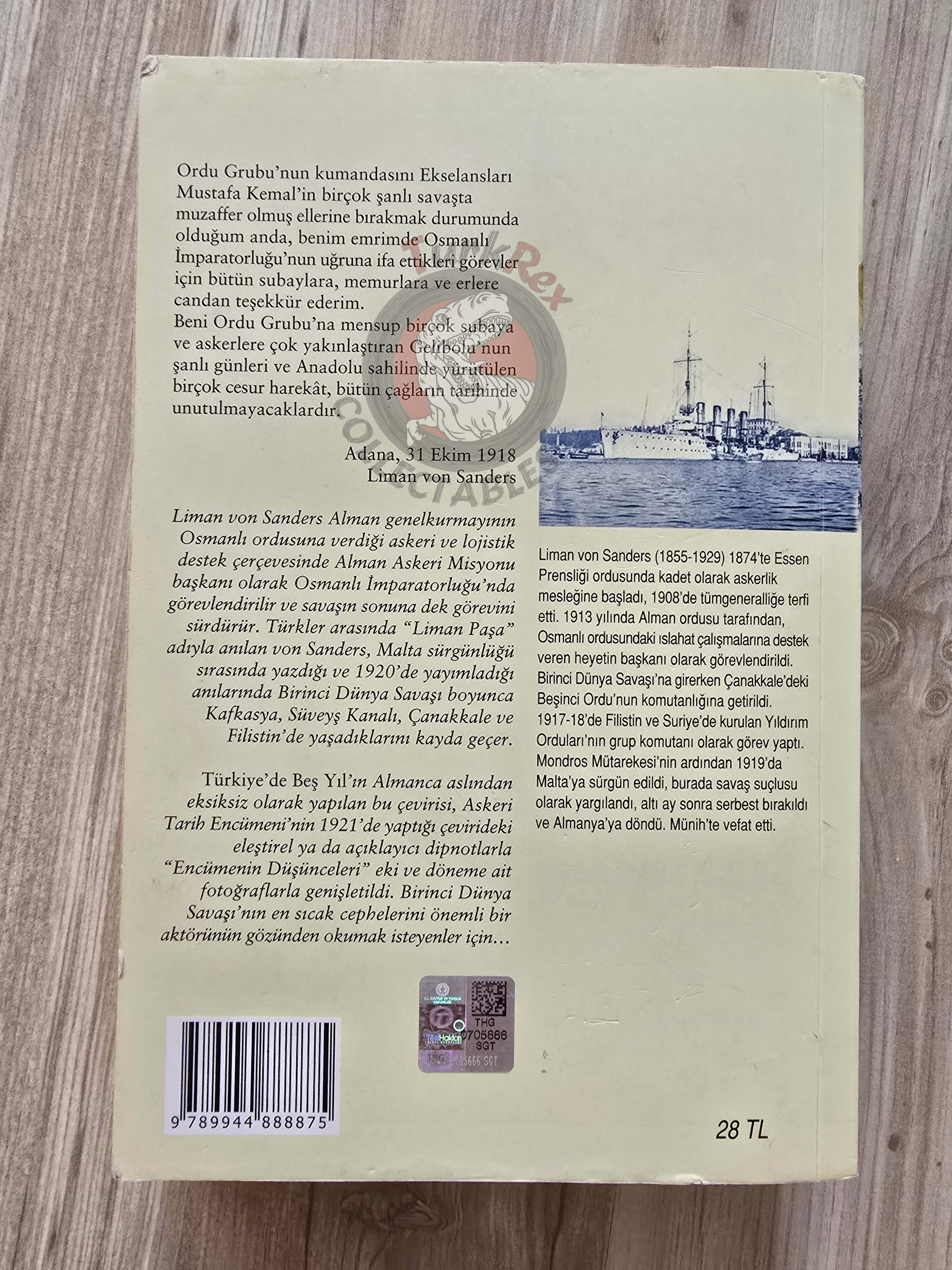 Liman von Sanders – Five Years in Turkey 2020 Turkish Book Turkey
