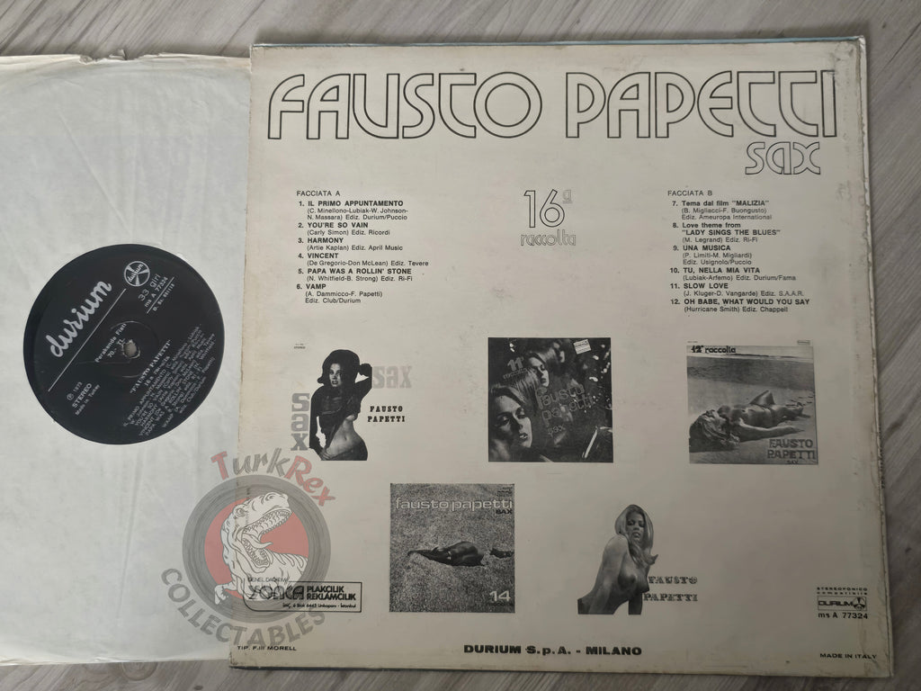 Fausto Papetti – 16a Raccolta Turkish Pressing Vinyl Turkey Edition