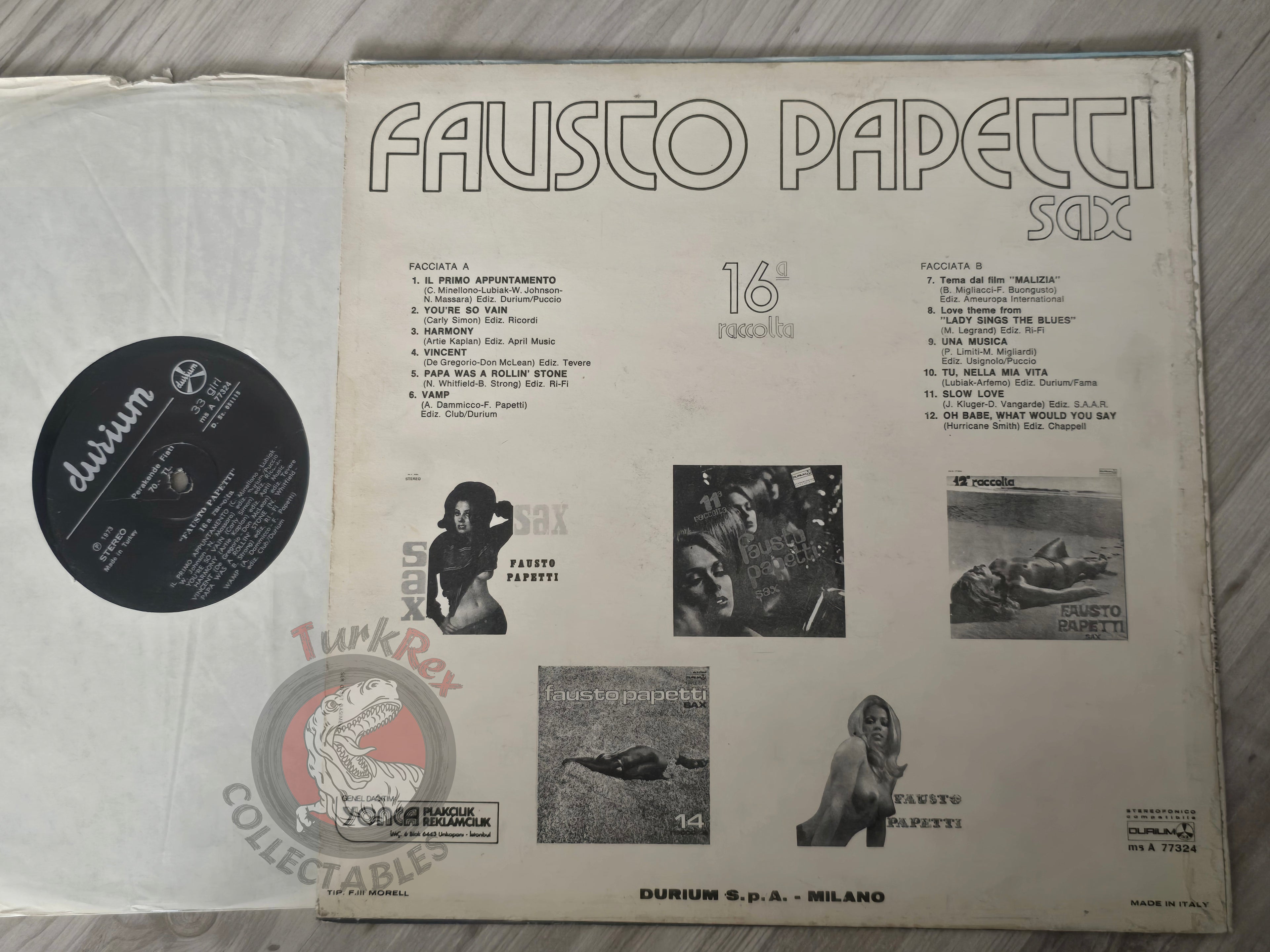 Fausto Papetti – 16a Raccolta Turkish Pressing Vinyl Turkey Edition
