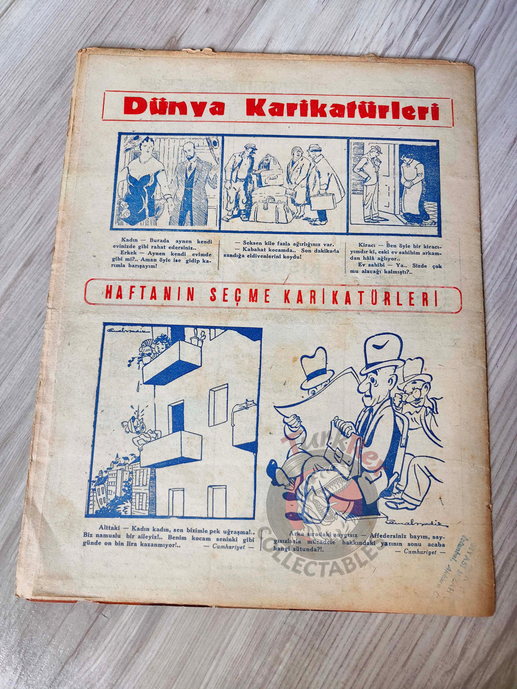 Akbaba 1945 Humor Magazine Turkish Turkey Churchill Out, Attlee In WW2 era Britain Uncle Sam