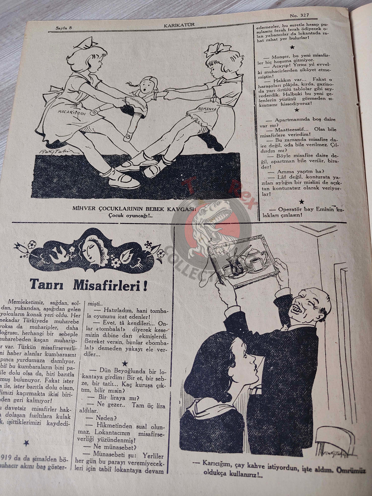 Karikatür 1942 Humor Magazine Turkish Turkey Winston Churchill India WW2 era Britain