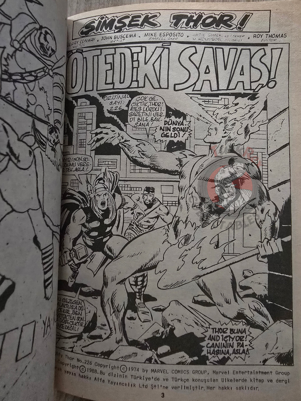 Thor Vol #7 1987 Turkish Comic Turkey The Mighty Thor #205–207 #11 #223 #226 #228 #229