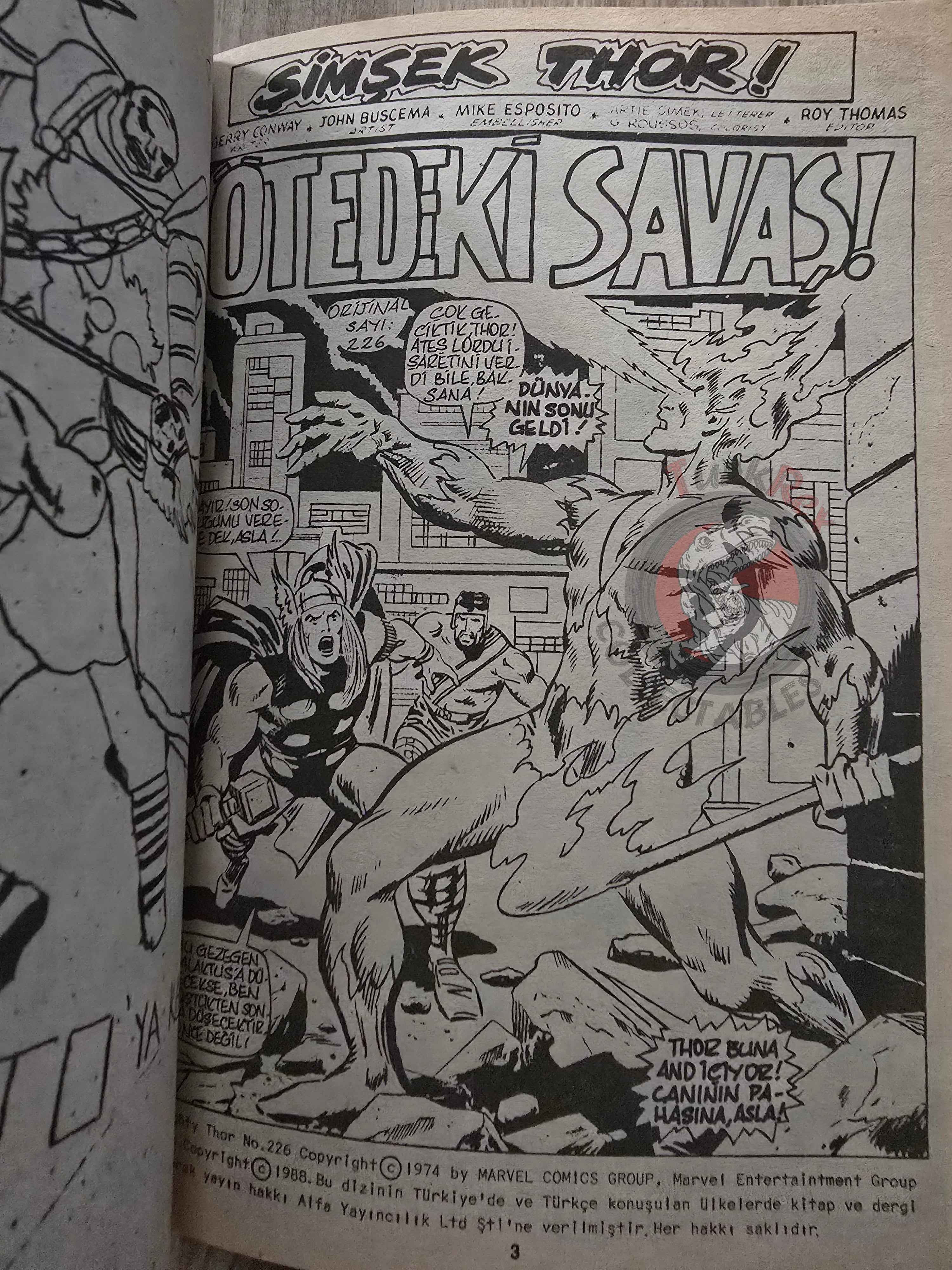 Thor Vol #7 1987 Turkish Comic Turkey The Mighty Thor #205–207 #11 #223 #226 #228 #229