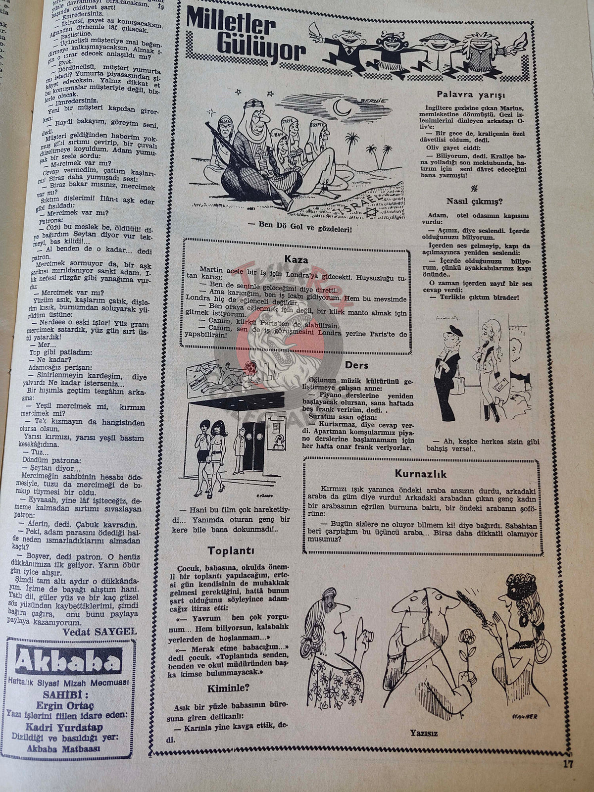 Akbaba 1969 A Space Summit: Nixon and Kosygin Turkish Magazine Turkey Moon Apollo
