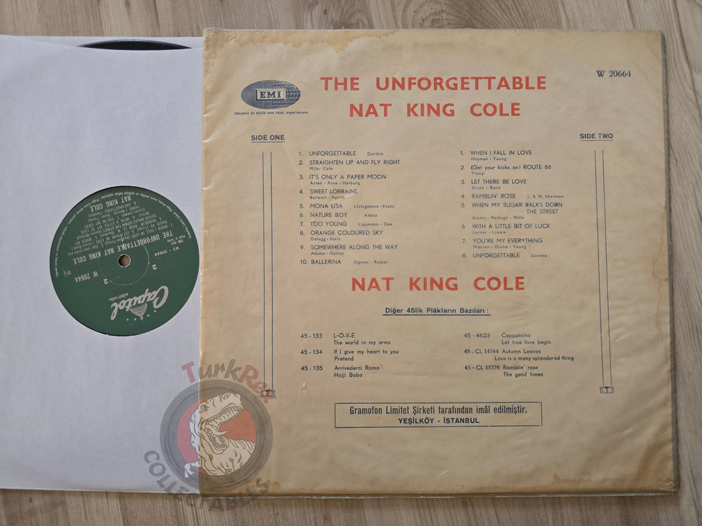 Nat King Cole – The Unforgettable Nat King Cole Turkish Pressing Vinyl Turkey Edition