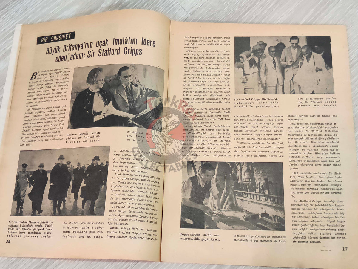 Realite 1944 British Propaganda Mag Turkish Turkey French Greece Corinth Canal WW2 era Stafford Cripps Germany