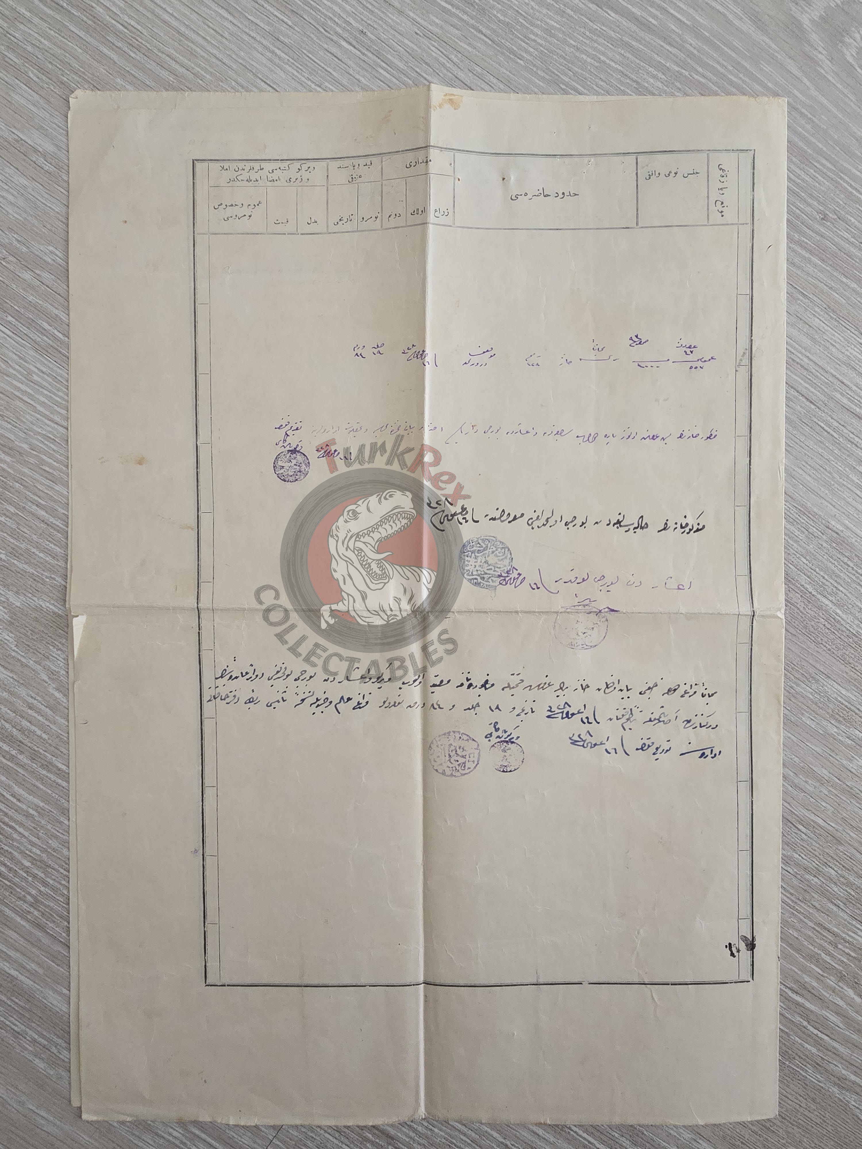 Ottoman 1912 Land Deed Home and Plot in Isparta Ağros Title Muslim Citizens Atabey