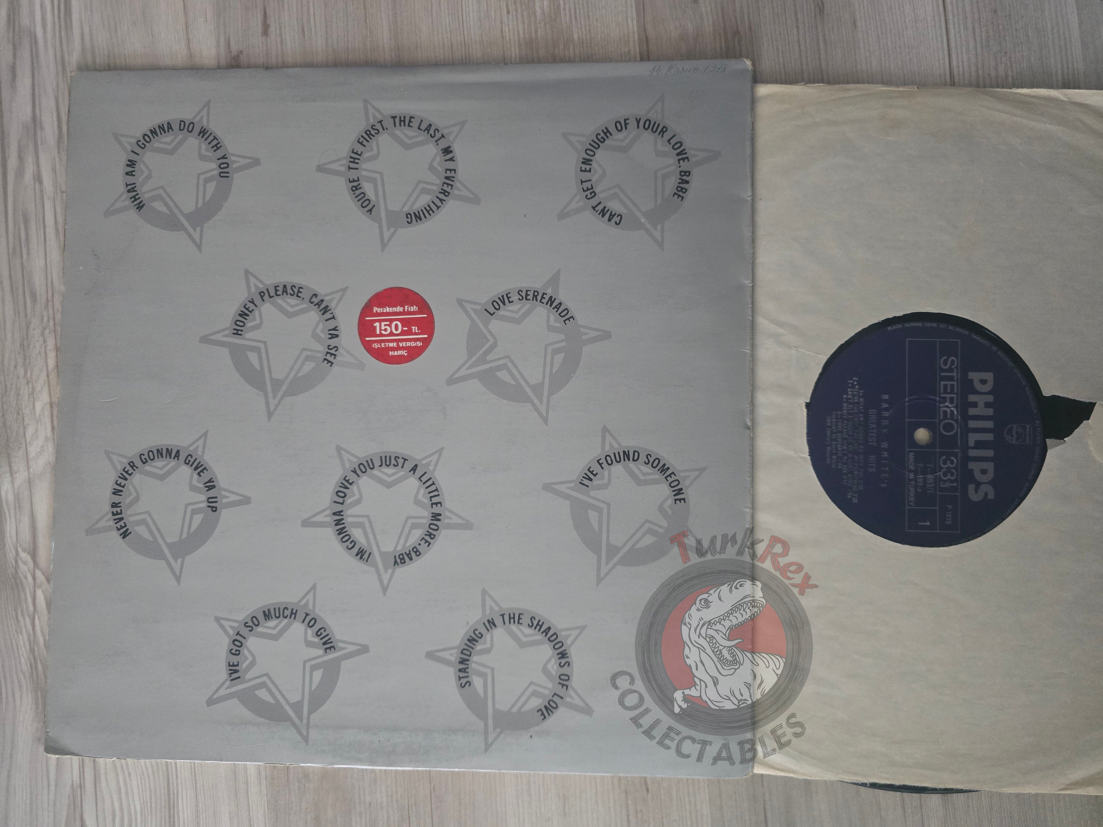 Barry White – Barry White's Greatest Hits Turkish Pressing Vinyl Turkey Edition