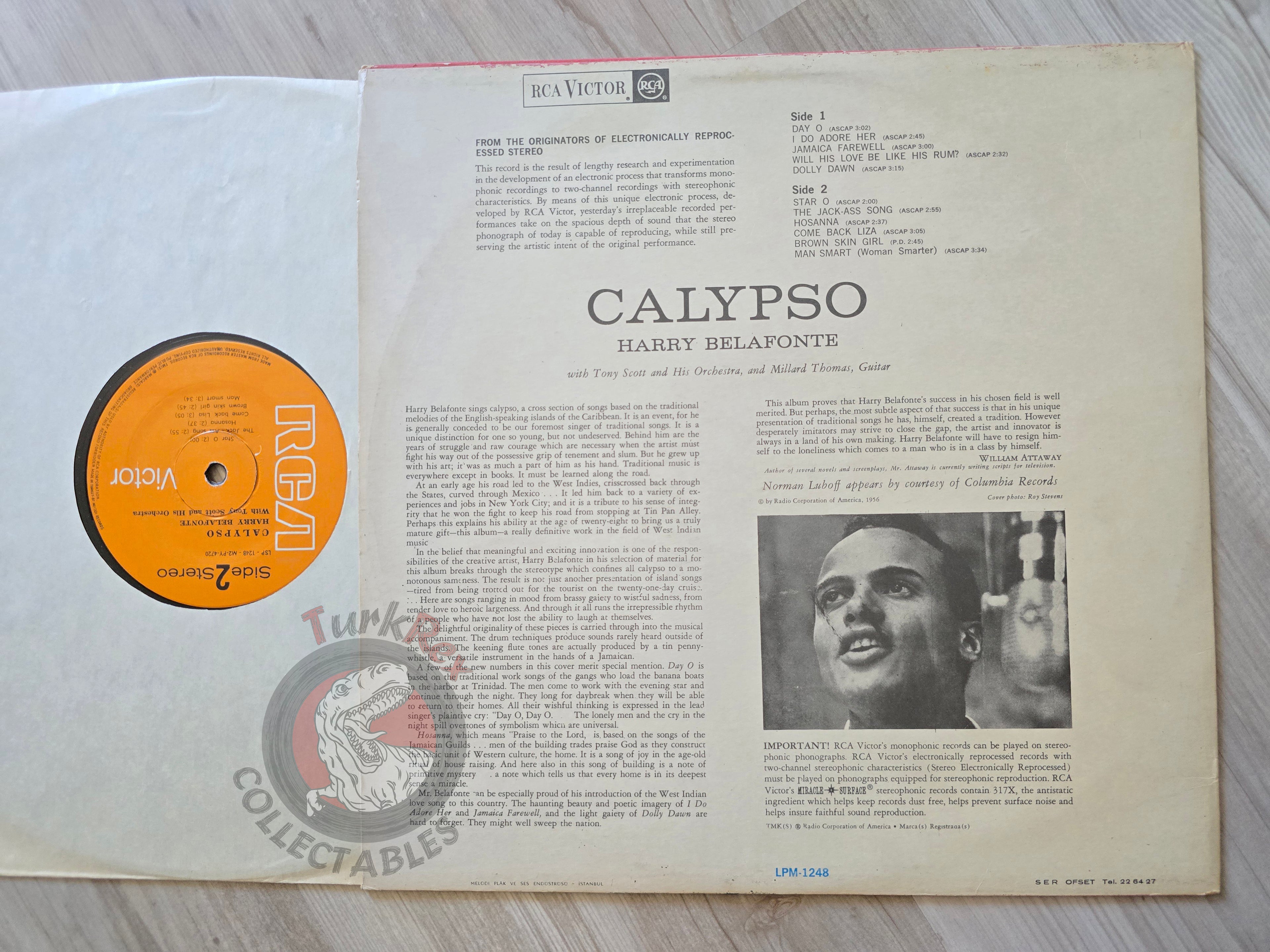 Harry Belafonte – Calypso Turkish Pressing Vinyl Turkey Edition