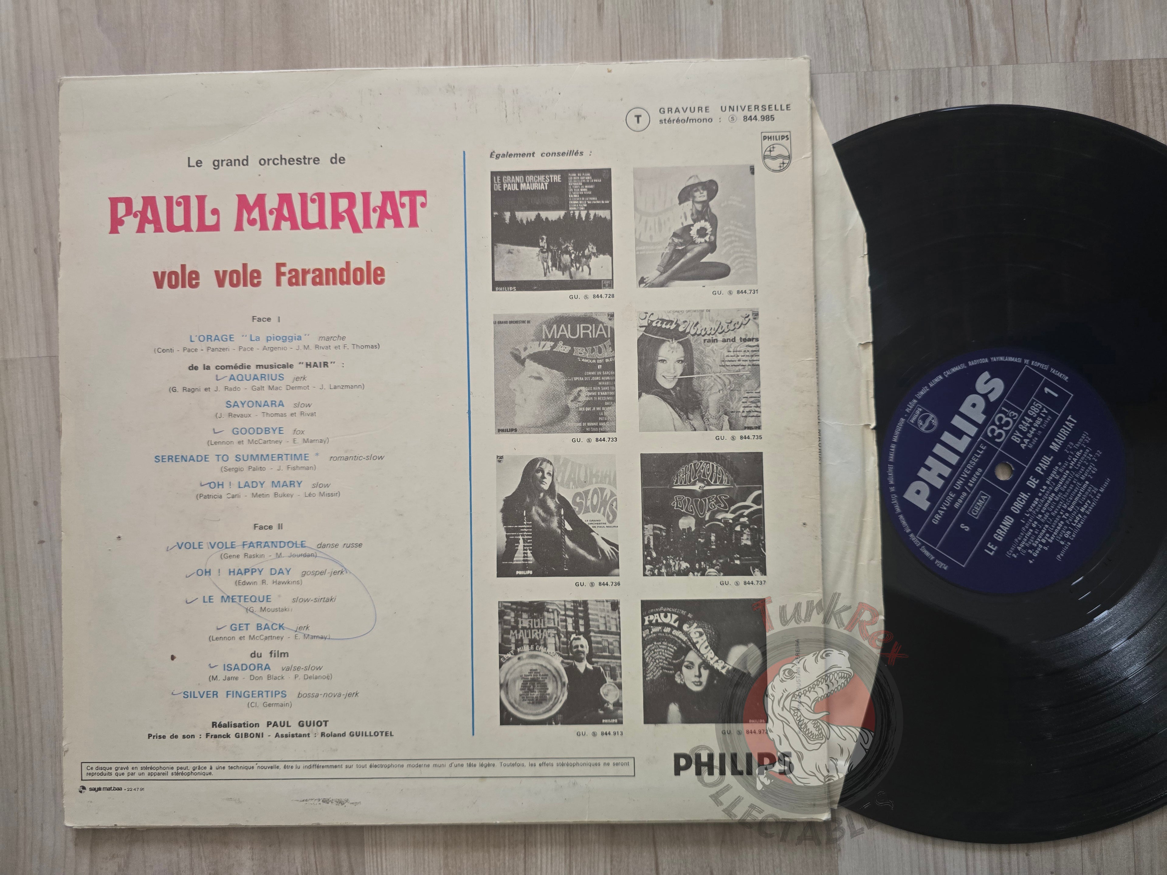 Paul Mauriat – Vole Vole Farandole Turkish Pressing Vinyl Turkey Edition