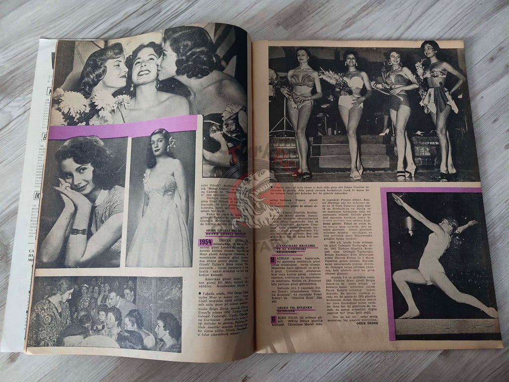Hafta 1954 Marilyn Monroe Turkish Mag Turkey Gloria DeHaven Nina Sevilla World Beauty Contest