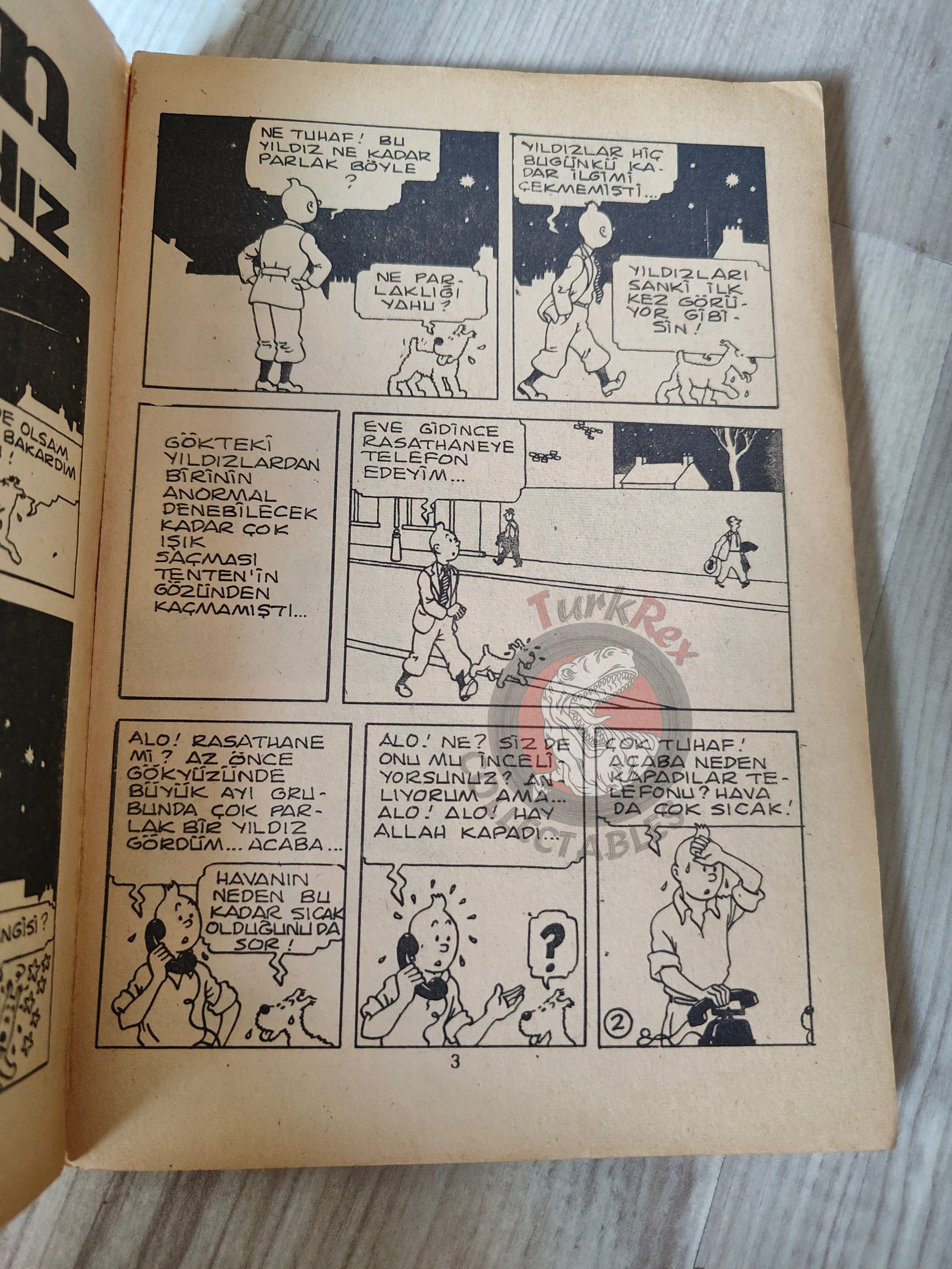 Tintin – The Shooting Star early 1980s Turkish Edition Comic Turkey 1