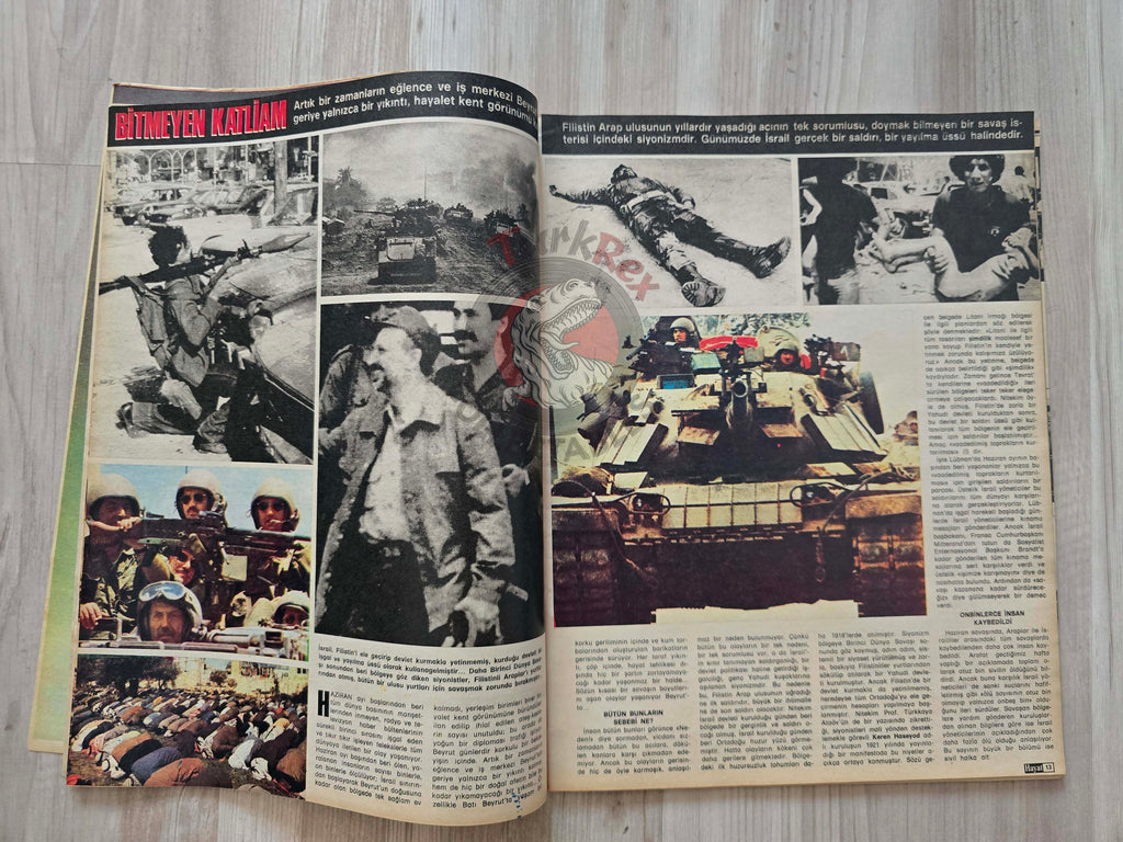 Hayat 1982 The Endless Massacre Lebanon Turkish Mag Turkey Israel Palestine Jordan Hassan bin Talal