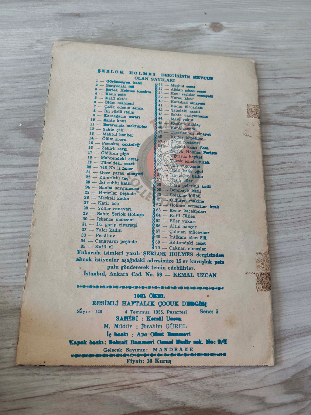 1001 Özel #149 1955 The Lone Ranger Turkish Comic Mag Turkey