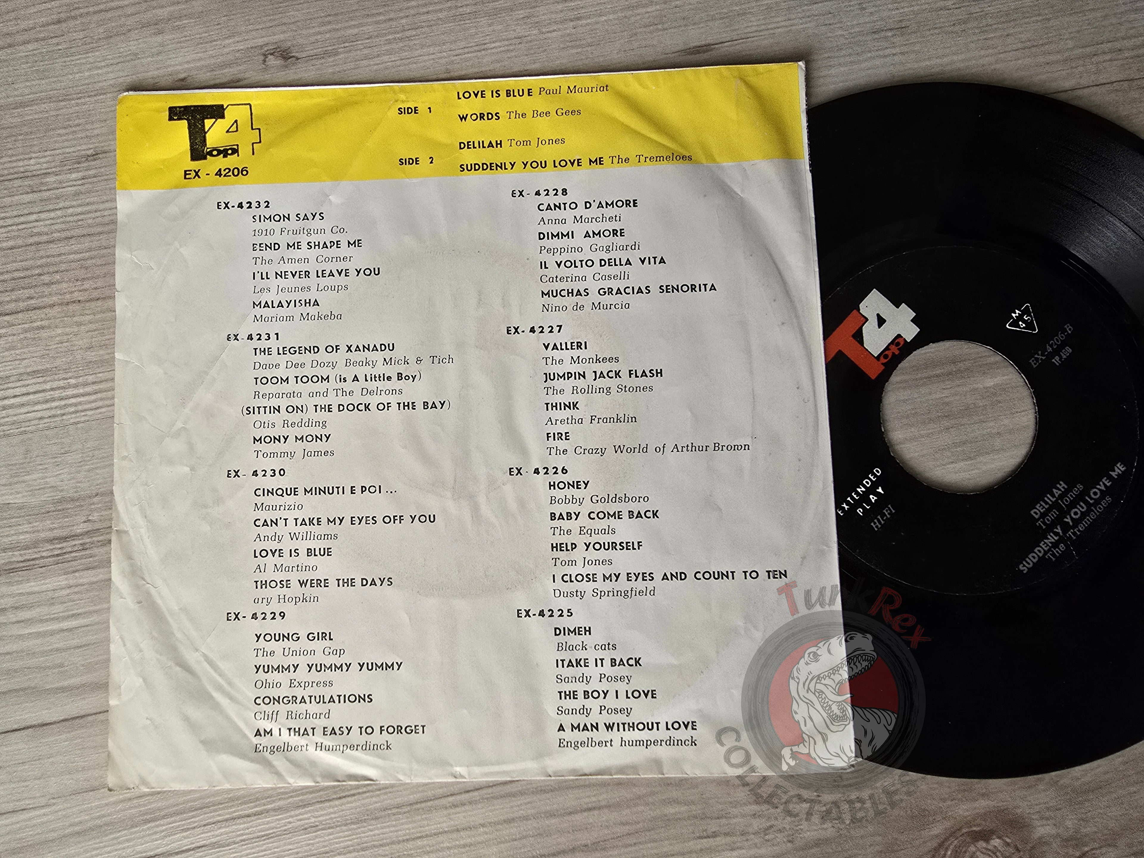 Bee Gees / Paul Mauriat / Tom Jones / The Tremeloes 7" Iran Pressing Vinyl Iranian Edition