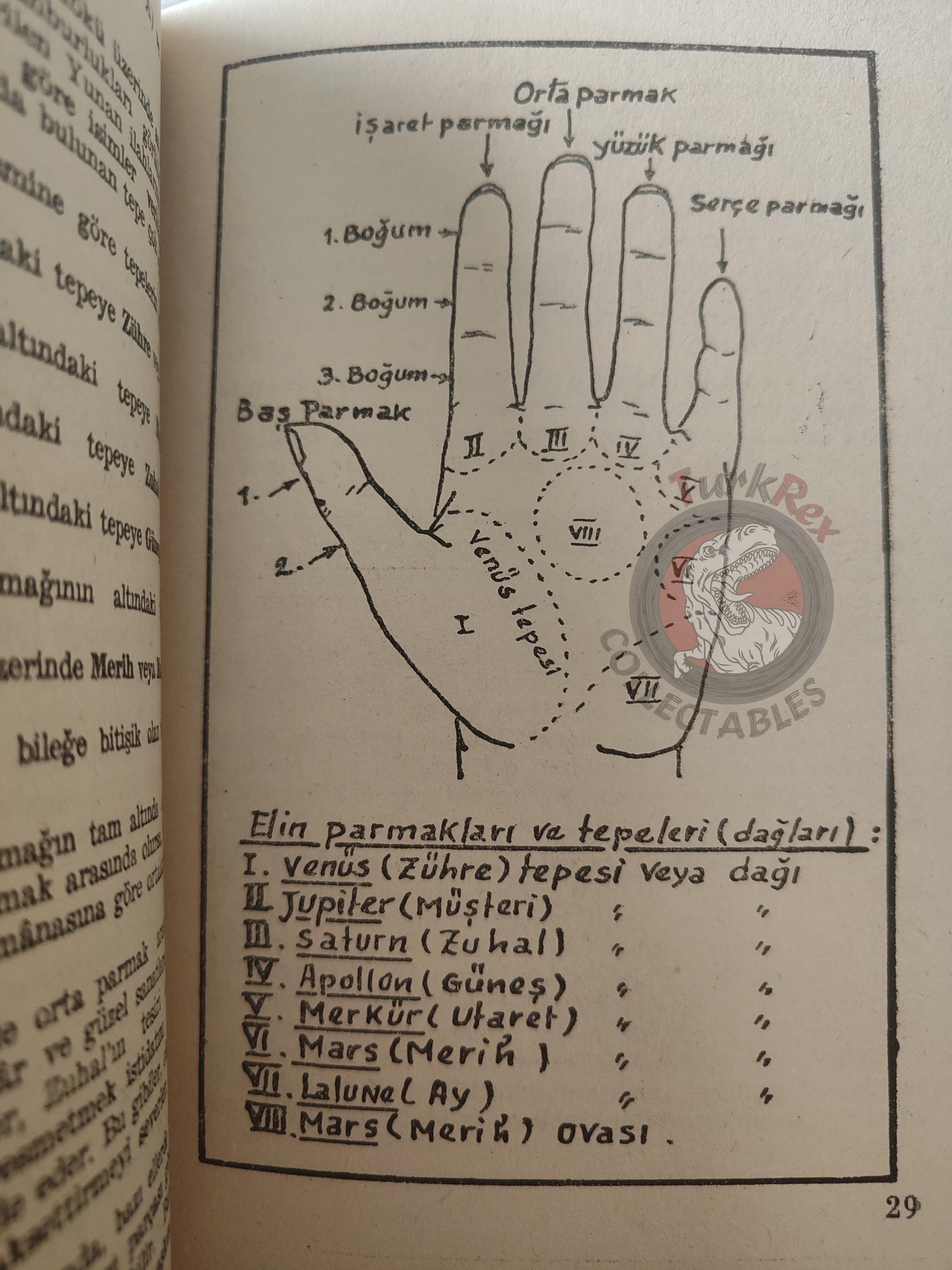Palm Reading Palmistry Hand Reading 1961 Turkish Book Turkey