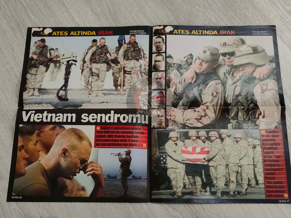 The Gulf War II: Baghdad Turkish Magazine Turkey Middle East Saddam Hussein Iraq George W. Bush