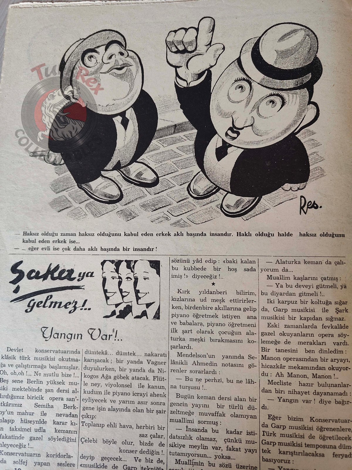 Şaka 1941 Humor Magazine Turkish Turkey Roulette Table Pin-Up Cover WW2 era