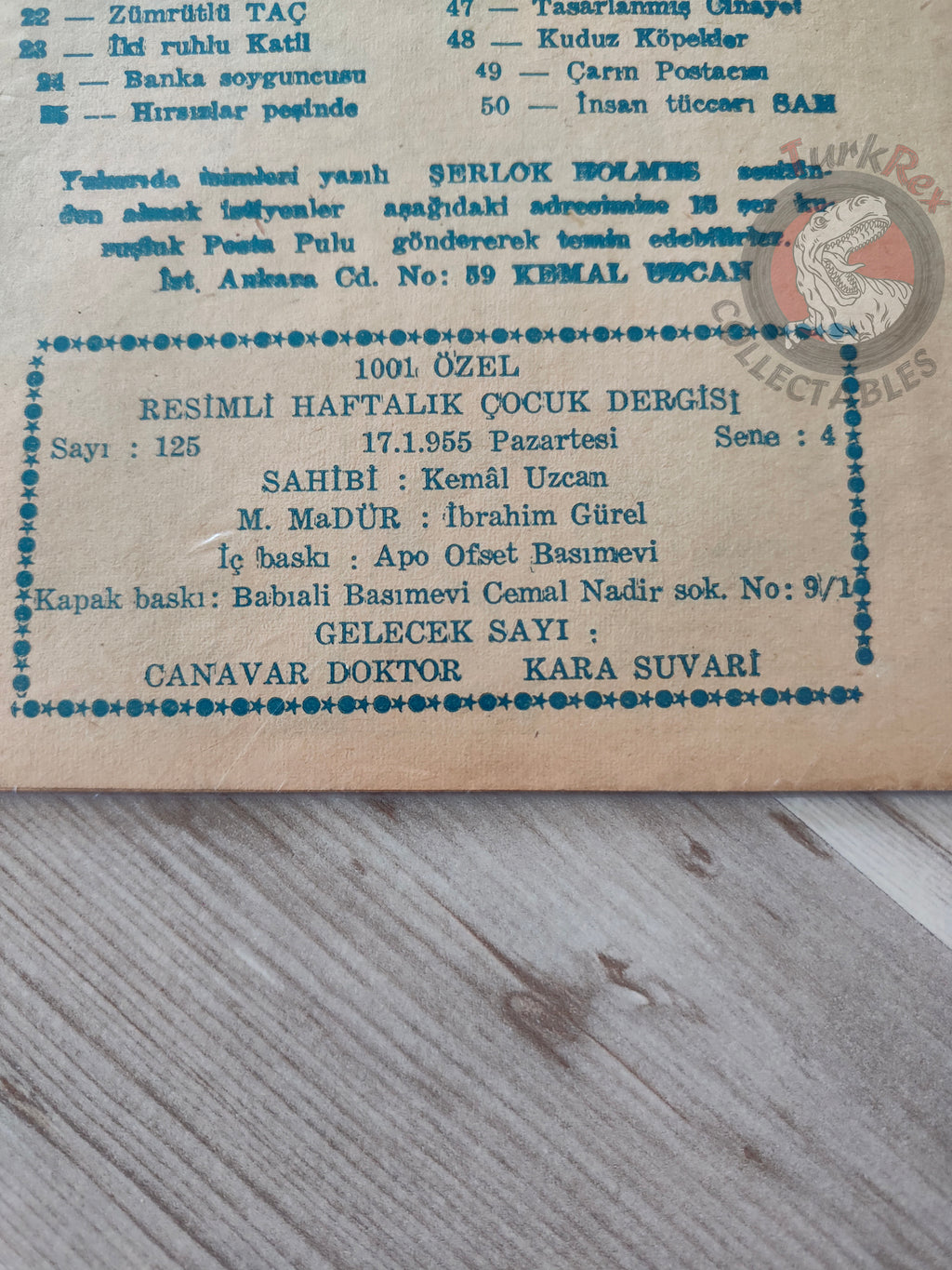 1001 Özel #125 1955 Tarzan Turkish Comic Mag Turkey