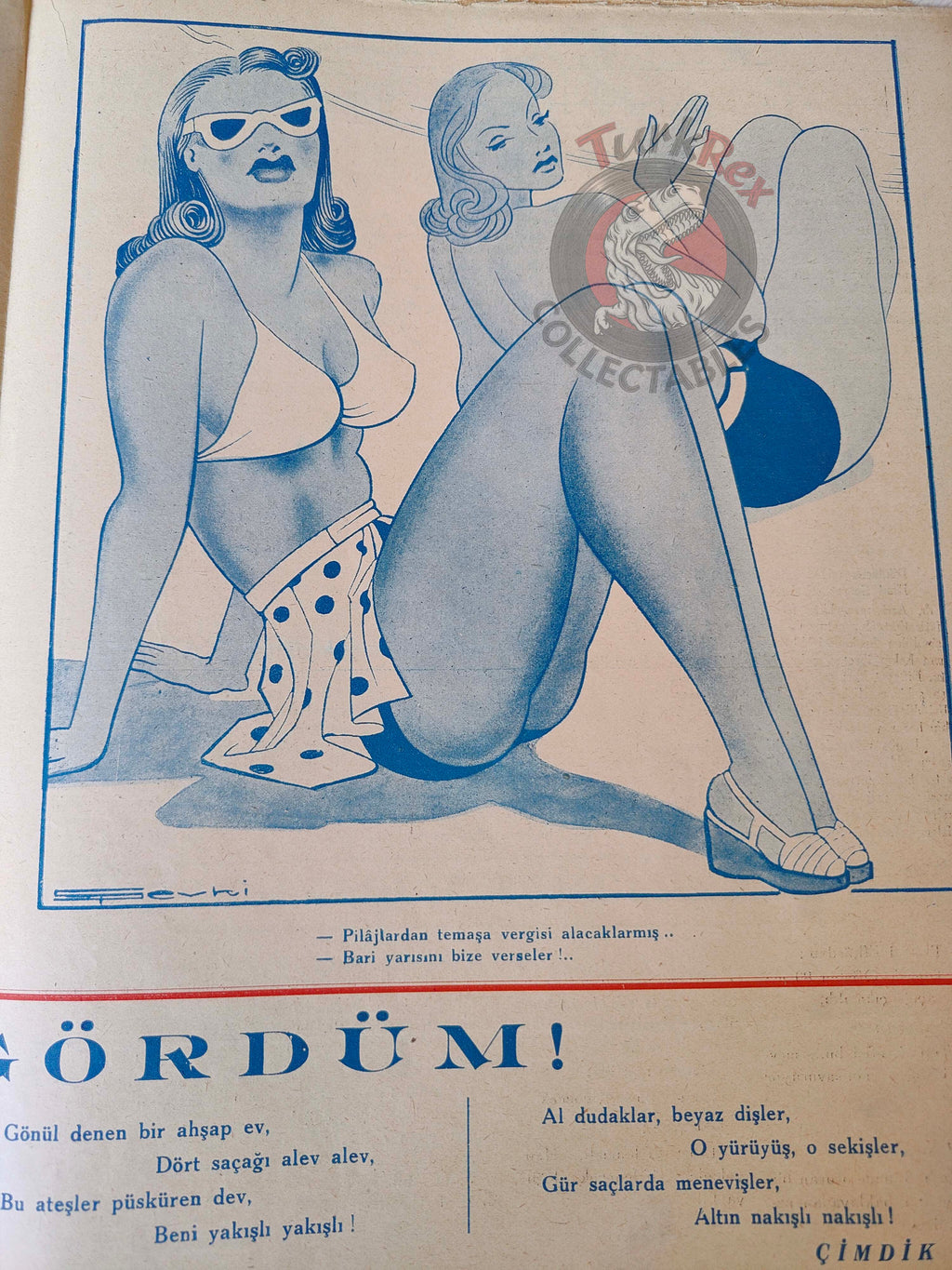 Akbaba 1944 Humor Magazine Turkish Turkey Winston Churchill Germany WW2 era Britain Winston Churchill